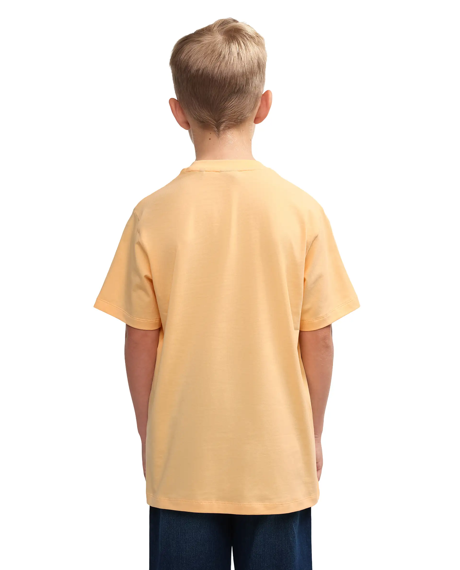 Rare Ones Kids Azur Yellow Cotton Blend Pull-On Closure Badge Applique Regular Fit T-Shirt - Image 7