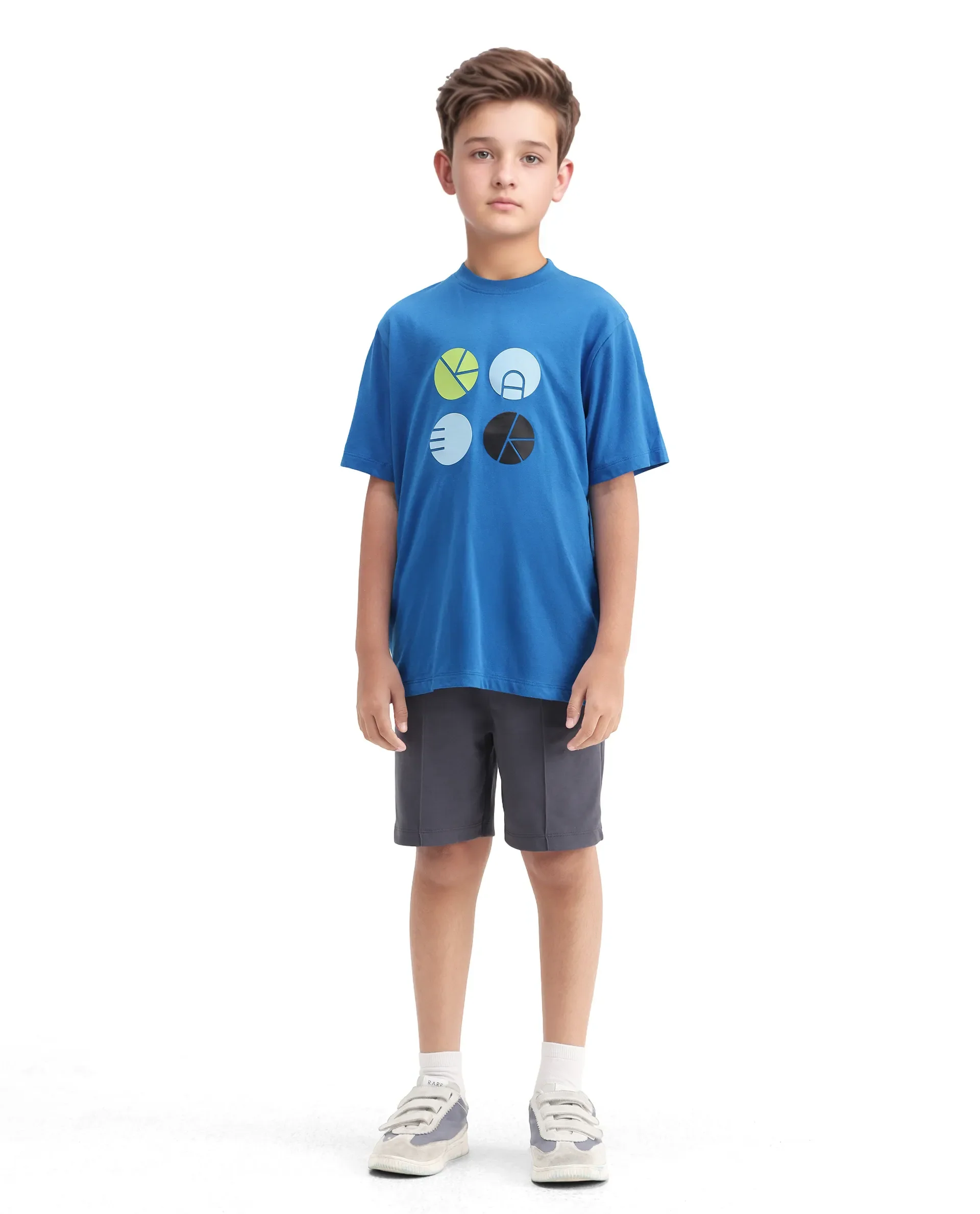 Rare Ones Kids Blain Blue Cotton Regular Fit Hd Print T-Shirt - Image 2