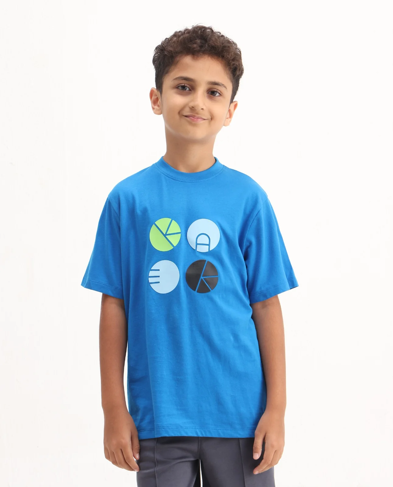 Rare Ones Kids Blain Blue Cotton Regular Fit Hd Print T-Shirt - Image 3