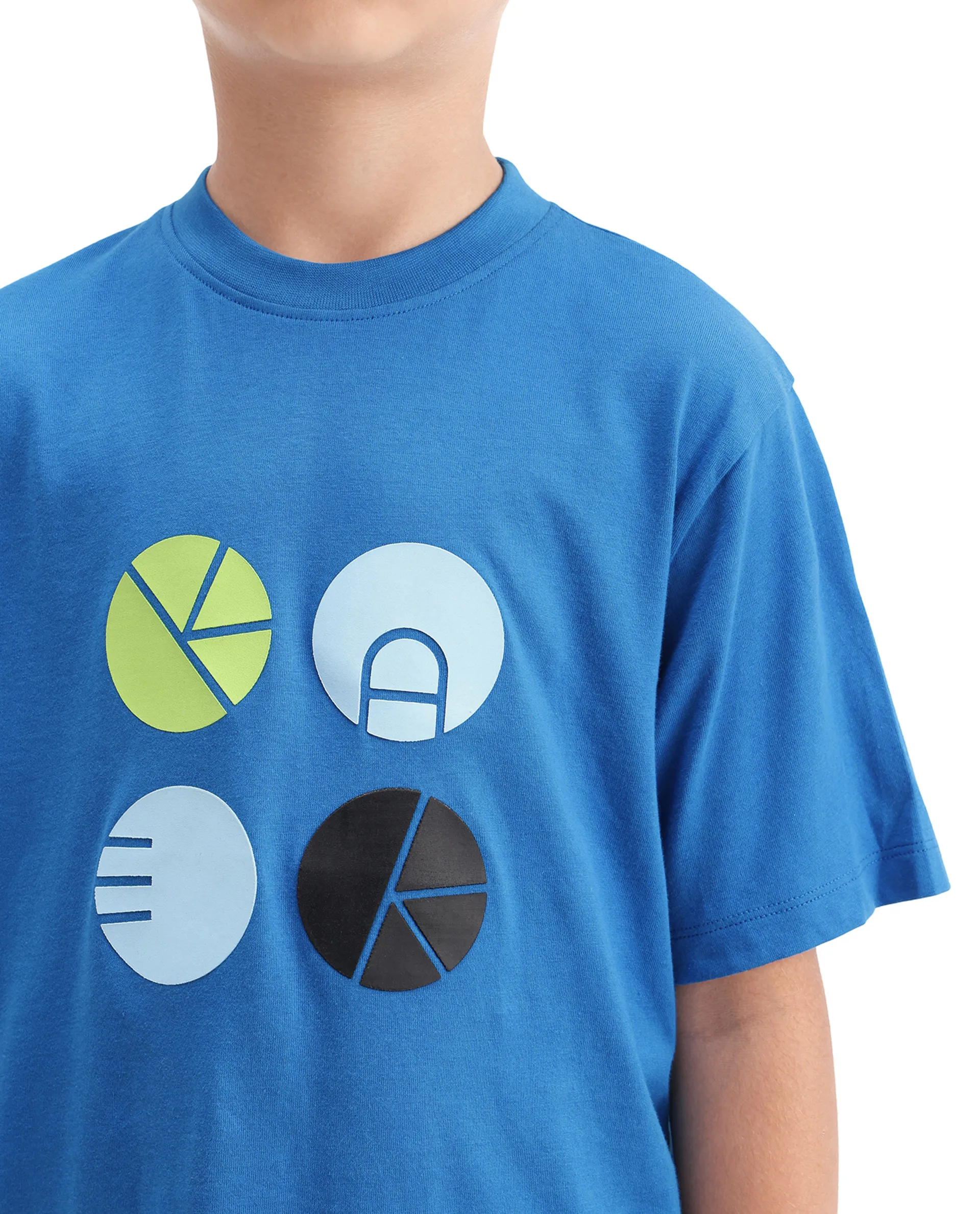 Rare Ones Kids Blain Blue Cotton Regular Fit Hd Print T-Shirt - Image 4