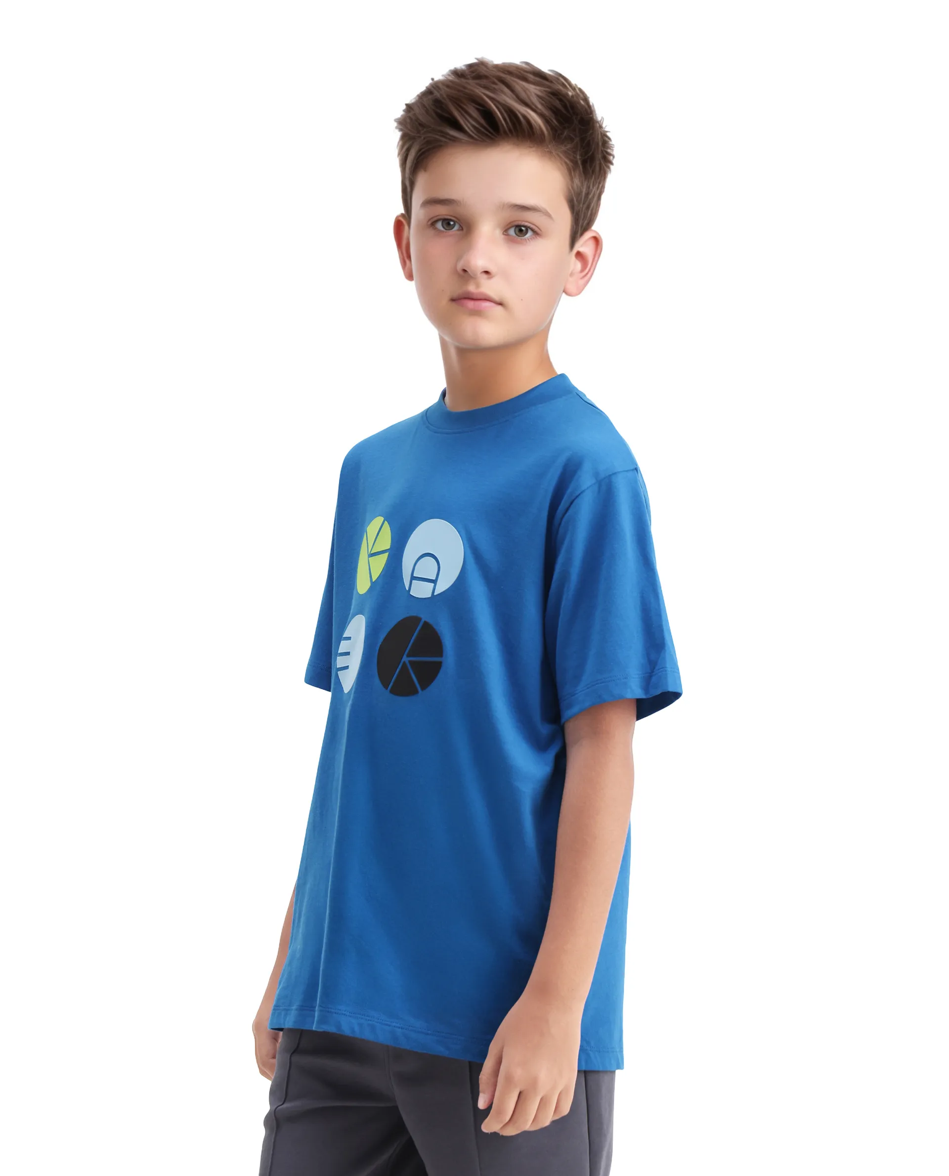 Rare Ones Kids Blain Blue Cotton Regular Fit Hd Print T-Shirt - Image 7