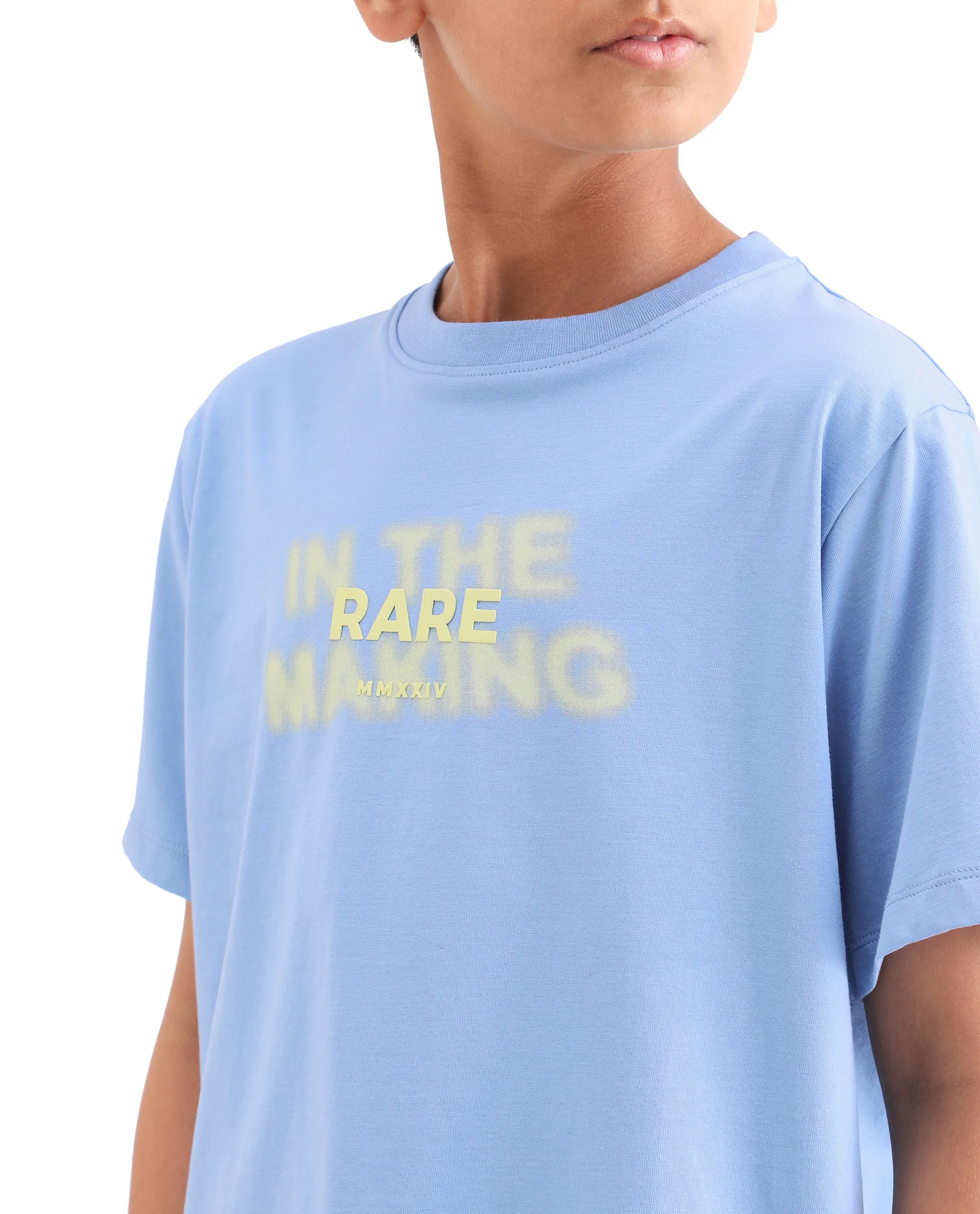 Rare Ones Kids Cago Light Blue Cotton Blend Pull-On Closure Hd Print Regular Fit T-Shirt - Image 4
