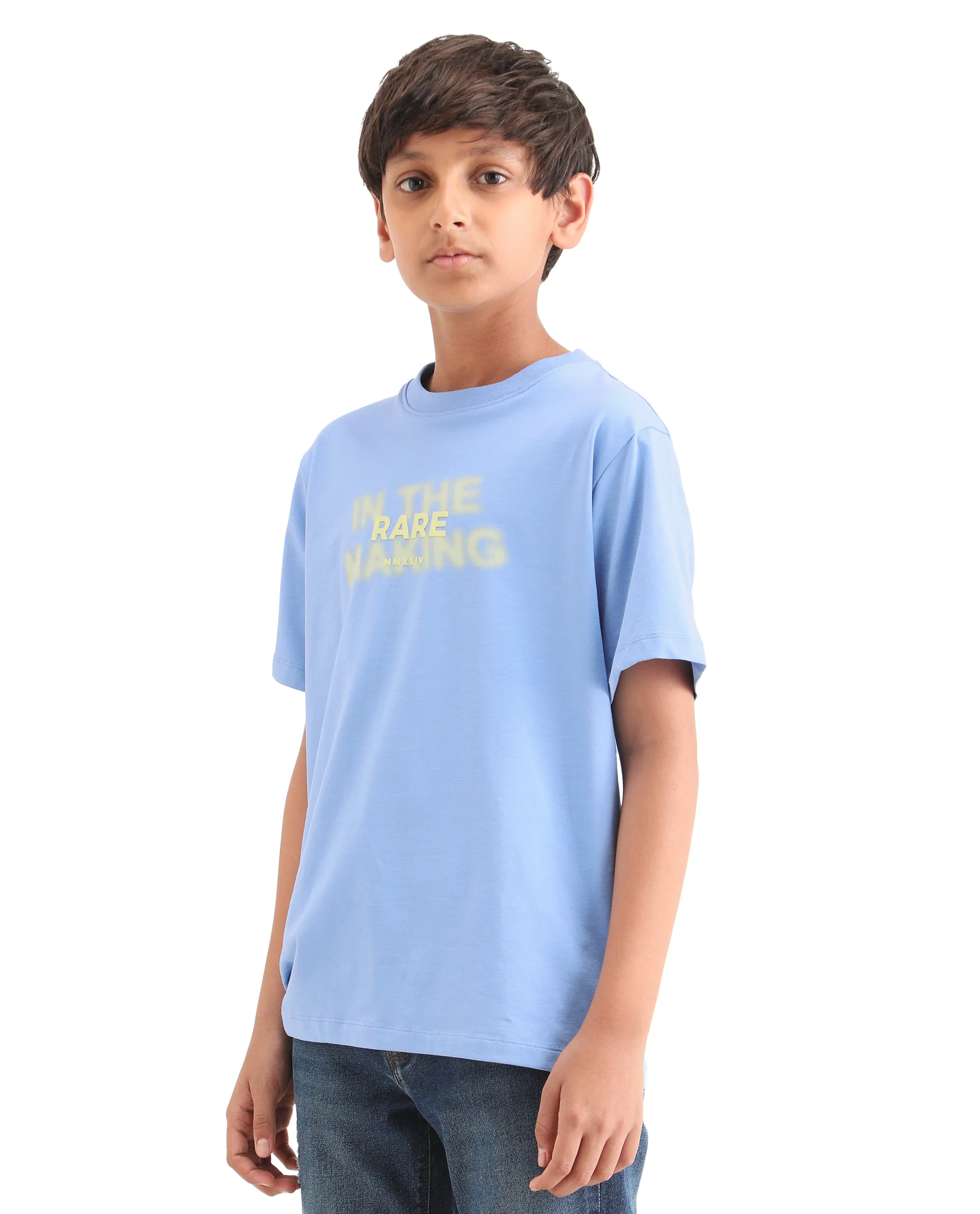 Rare Ones Kids Cago Light Blue Cotton Blend Pull-On Closure Hd Print Regular Fit T-Shirt - Image 5