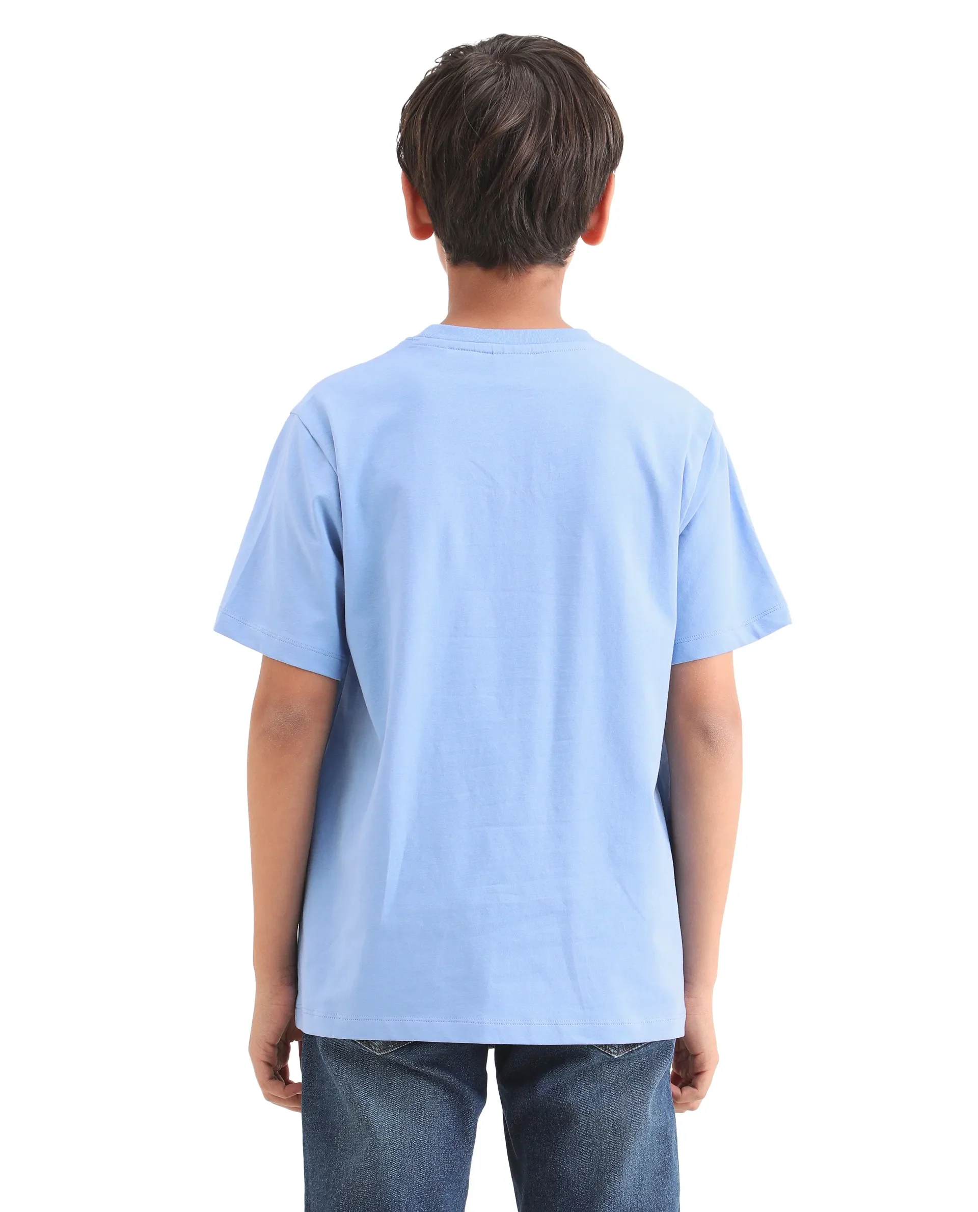 Rare Ones Kids Cago Light Blue Cotton Blend Pull-On Closure Hd Print Regular Fit T-Shirt - Image 7