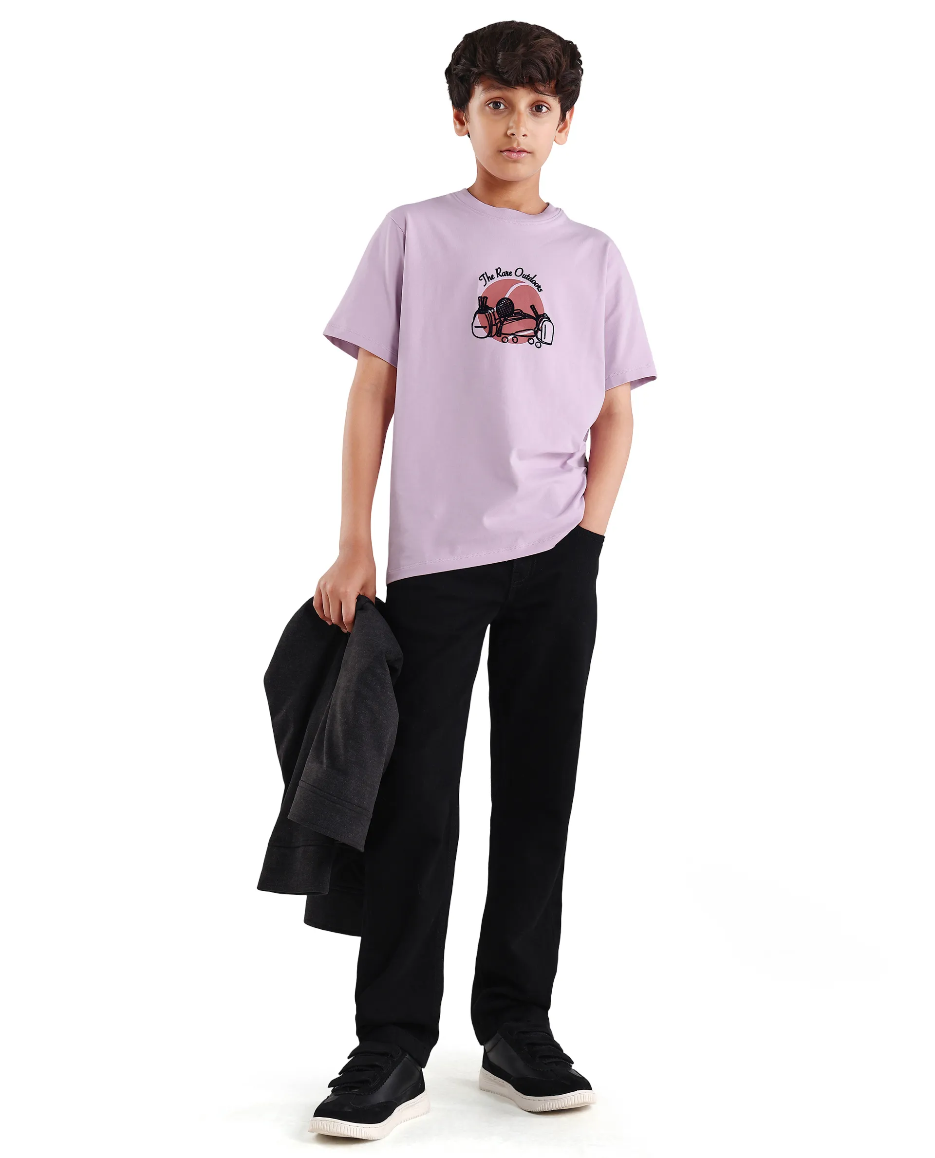 Rare Ones Kids Cassy Light Pink Cotton Blend Pull-On Closure Flock Regular Fit T-Shirt - Image 2