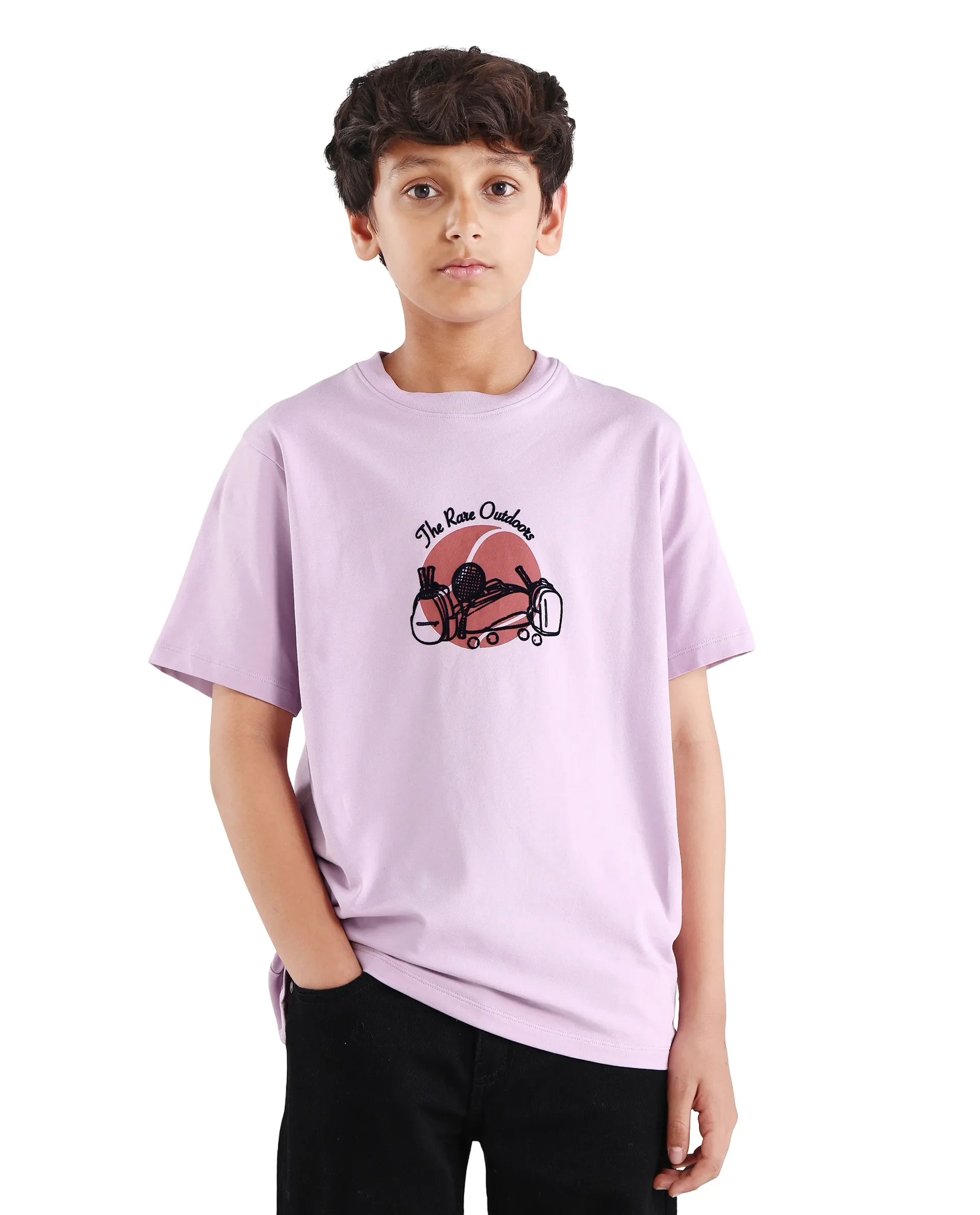 Rare Ones Kids Cassy Light Pink Cotton Blend Pull-On Closure Flock Regular Fit T-Shirt - Image 3