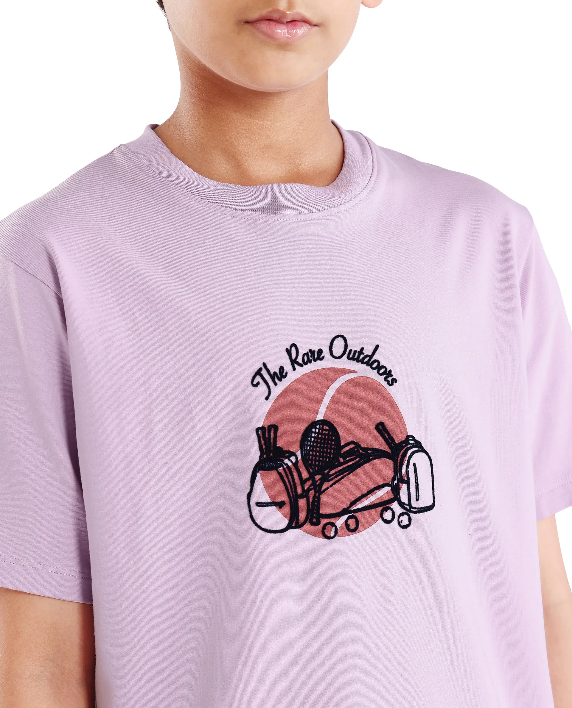 Rare Ones Kids Cassy Light Pink Cotton Blend Pull-On Closure Flock Regular Fit T-Shirt - Image 4