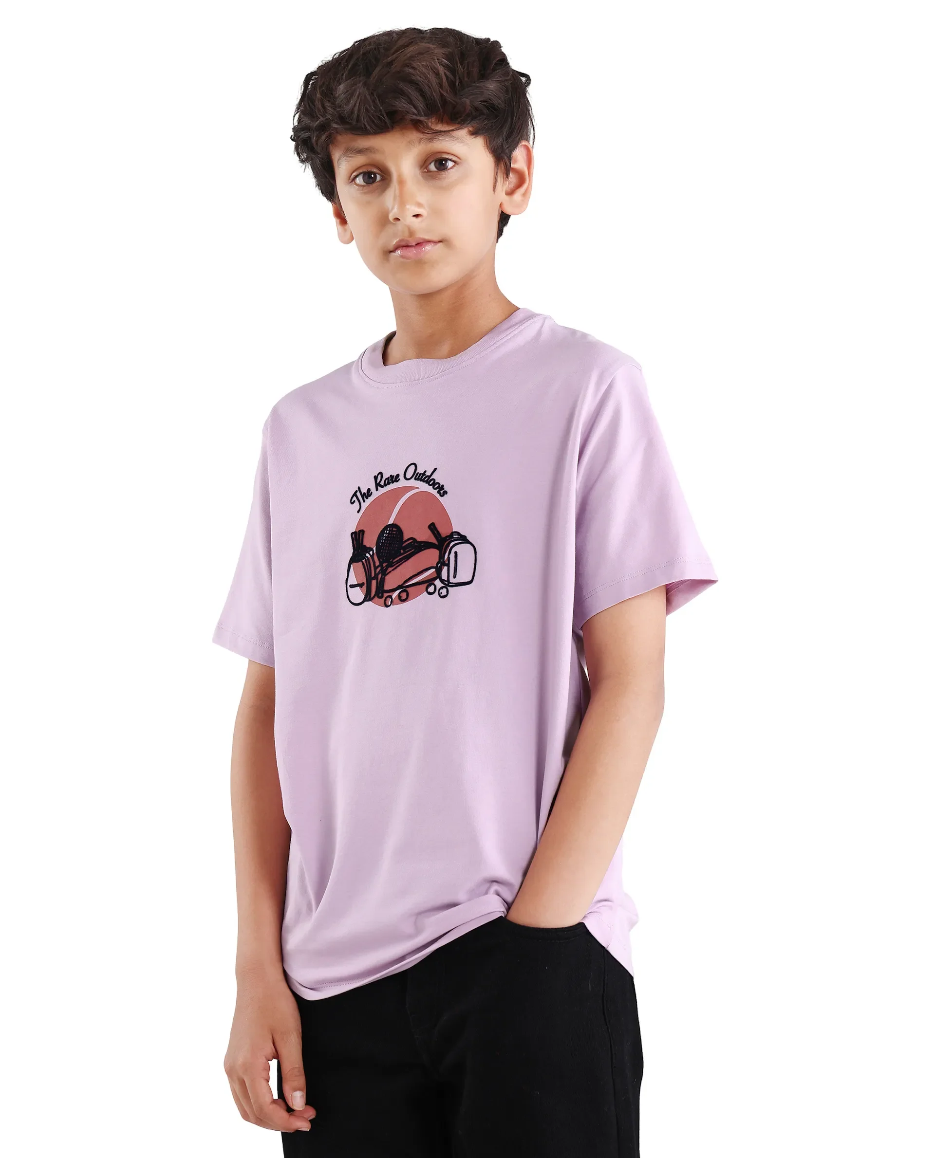 Rare Ones Kids Cassy Light Pink Cotton Blend Pull-On Closure Flock Regular Fit T-Shirt - Image 5