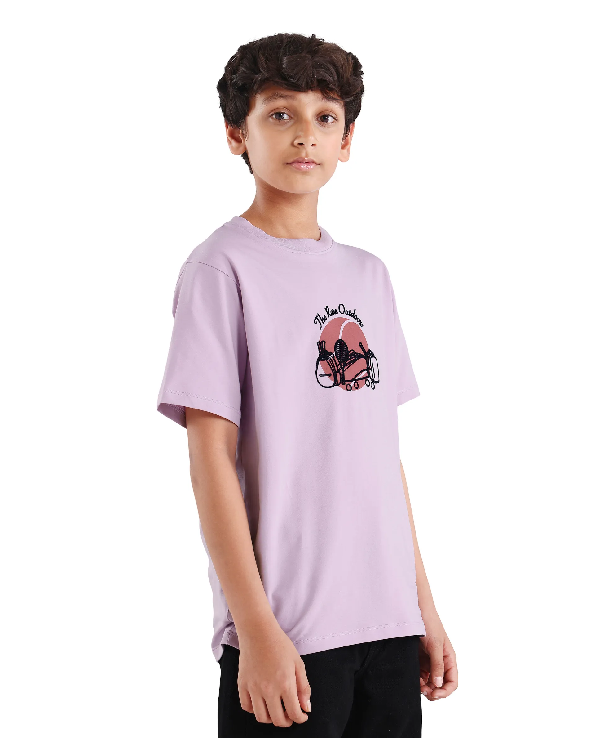 Rare Ones Kids Cassy Light Pink Cotton Blend Pull-On Closure Flock Regular Fit T-Shirt - Image 6