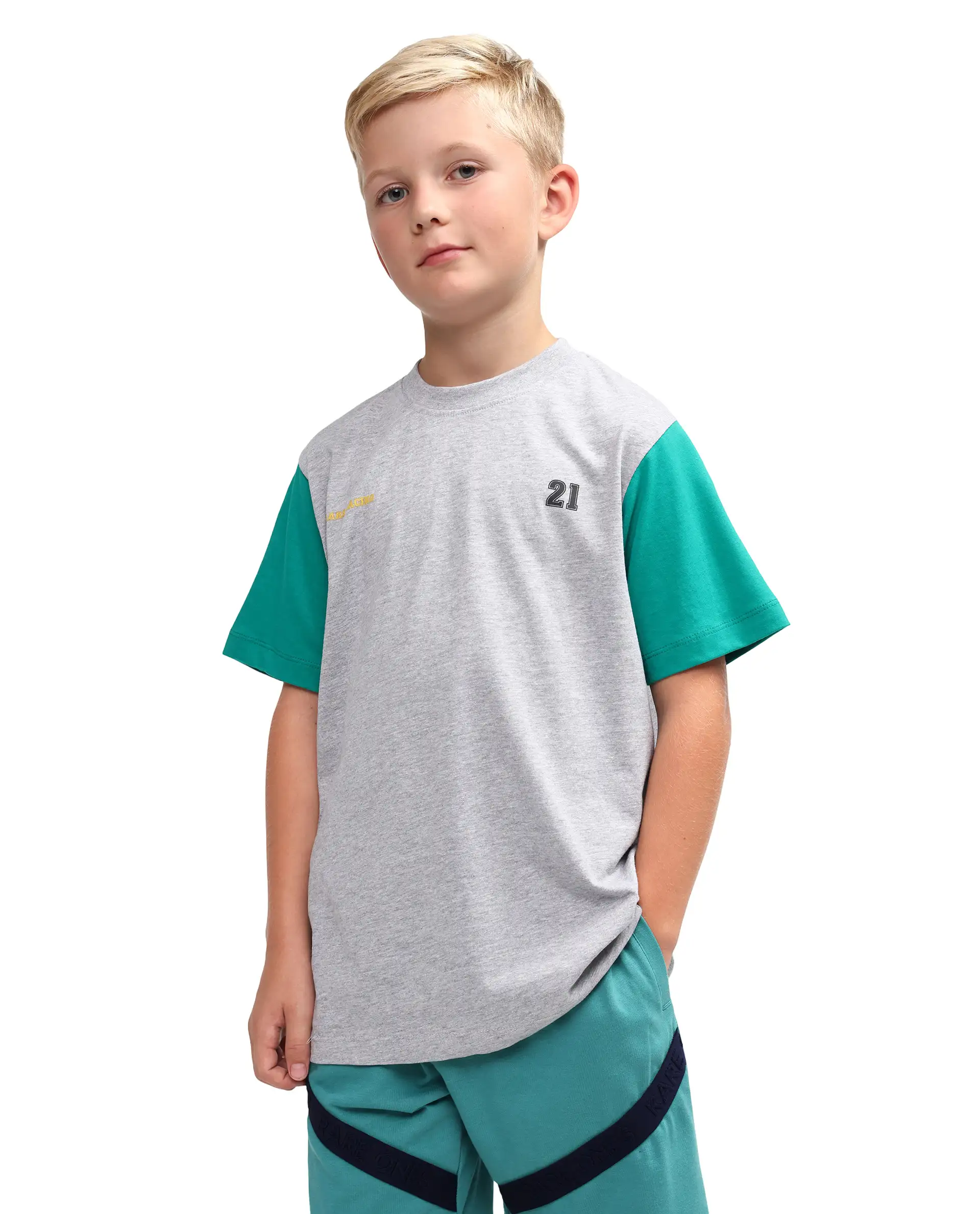Rare Ones Kids Clerc Melange Grey Cotton Blend Fabric Pull-On Closure Regular Fit T-Shirt - Image 5