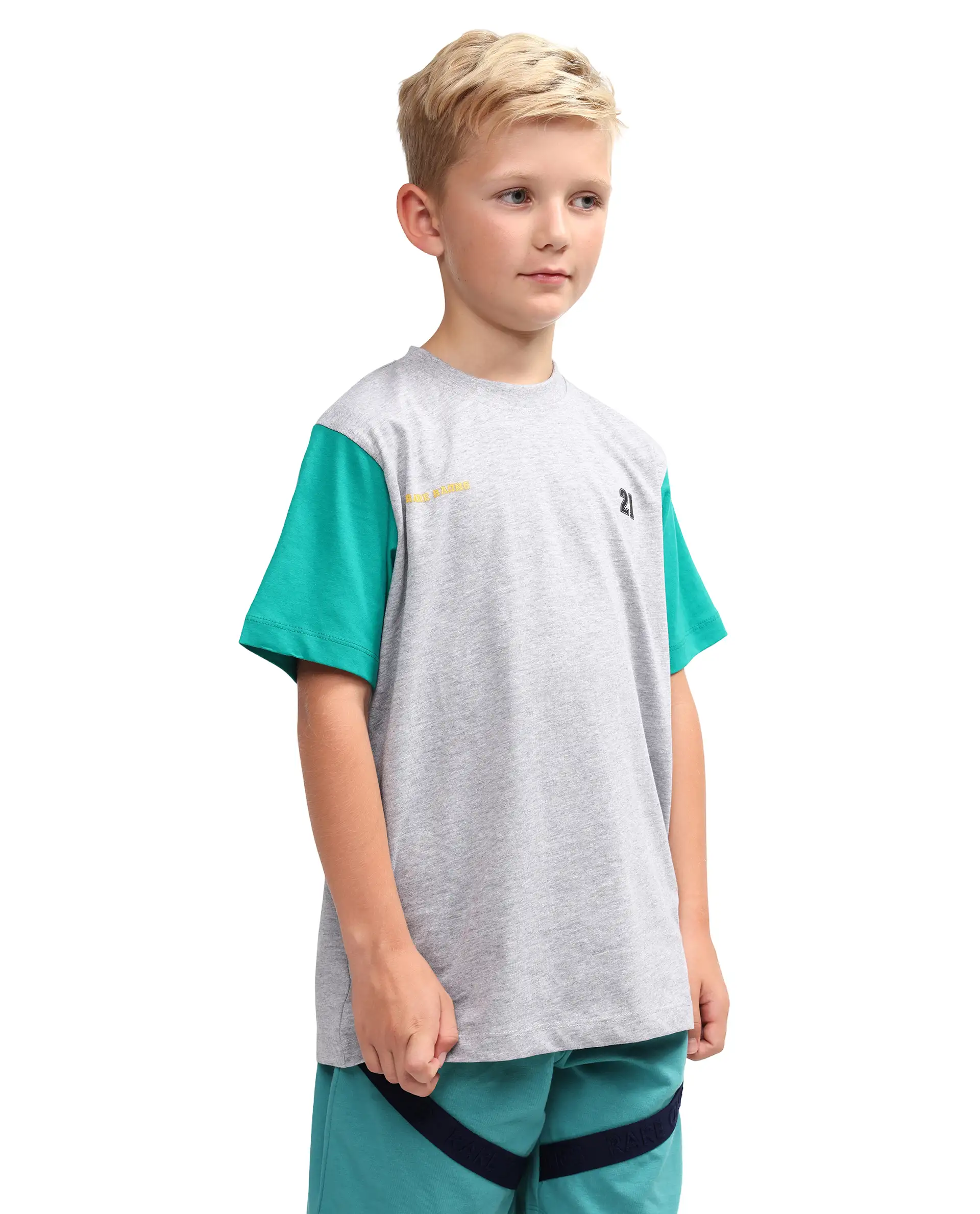 Rare Ones Kids Clerc Melange Grey Cotton Blend Fabric Pull-On Closure Regular Fit T-Shirt - Image 6