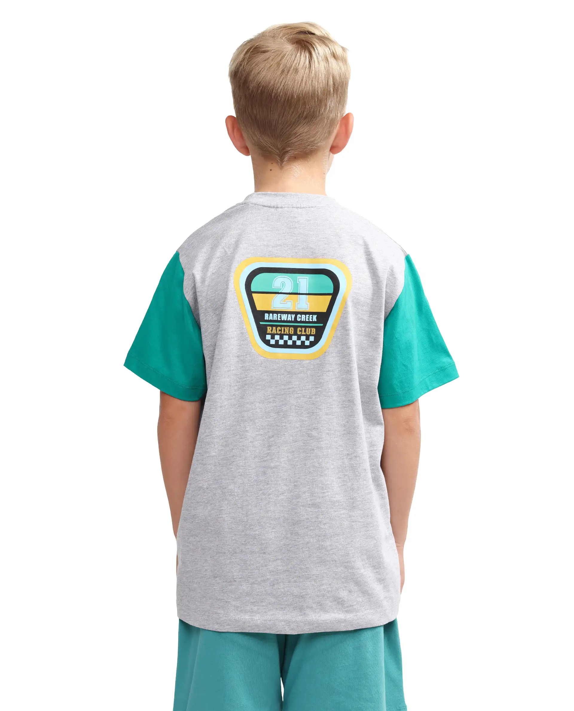 Rare Ones Kids Clerc Melange Grey Cotton Blend Fabric Pull-On Closure Regular Fit T-Shirt - Image 7