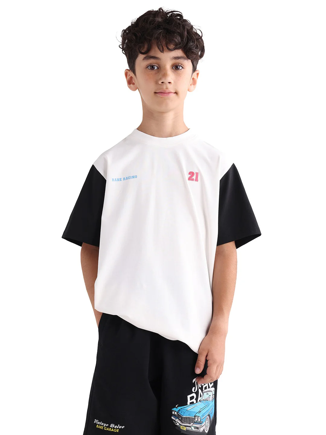 Rare Ones Kids Clerc Off White Cotton Blend Fabric Pull-On Closure Regular Fit T-Shirt - Image 3