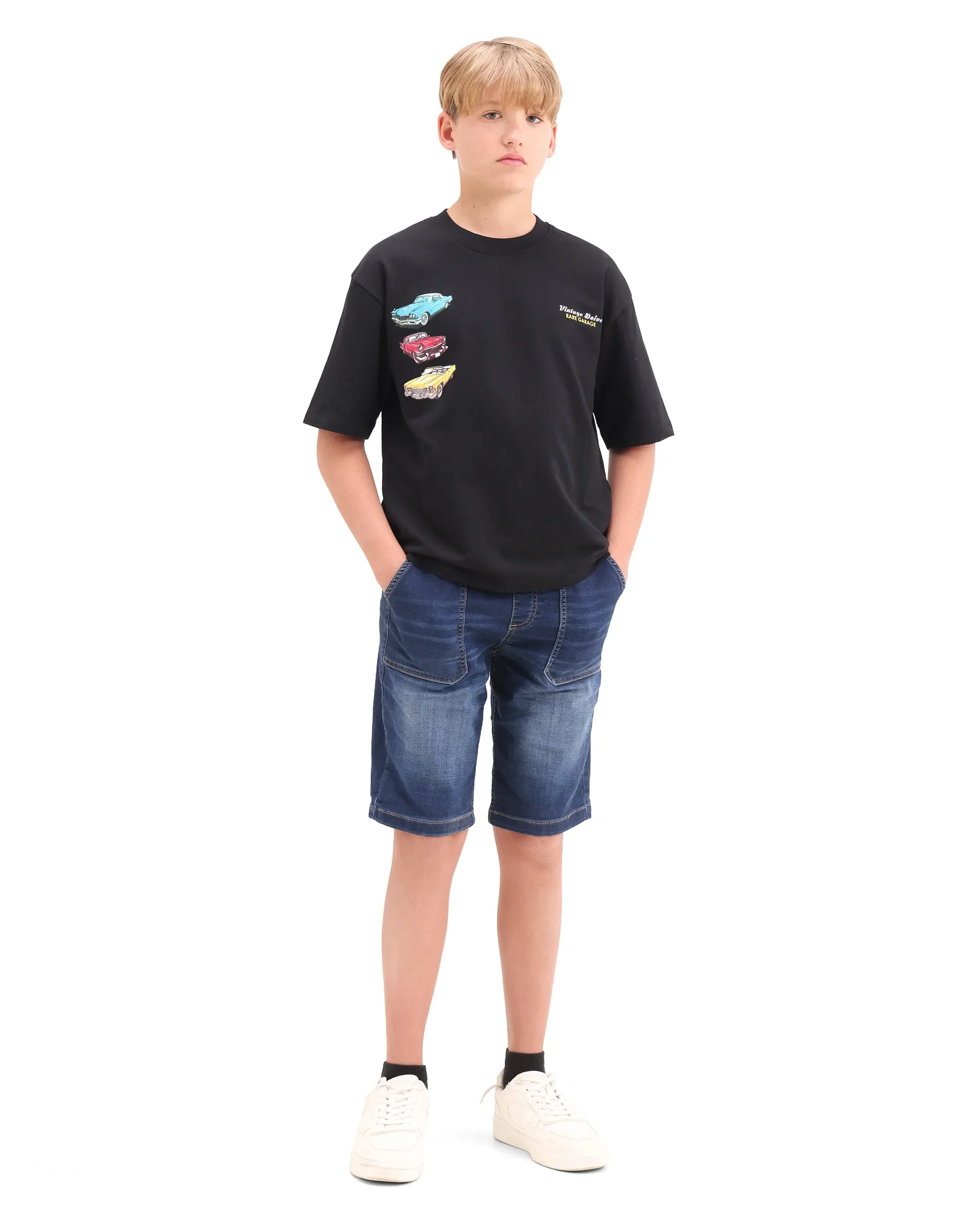 Rare Ones Kids Cubi Black Cotton Pull-On Closure Digital Print Oversized Fit T-Shirt - Image 2