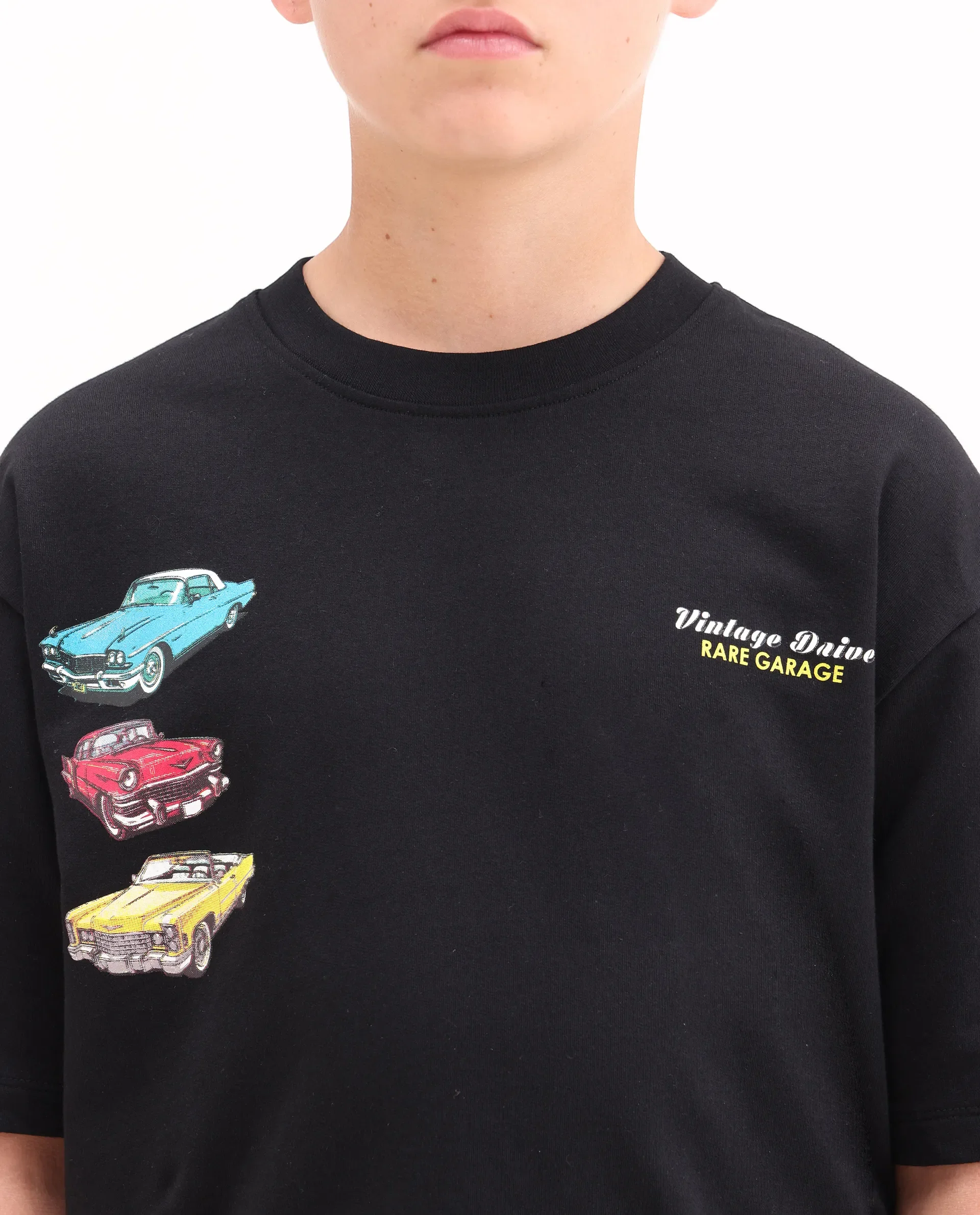 Rare Ones Kids Cubi Black Cotton Pull-On Closure Digital Print Oversized Fit T-Shirt - Image 3