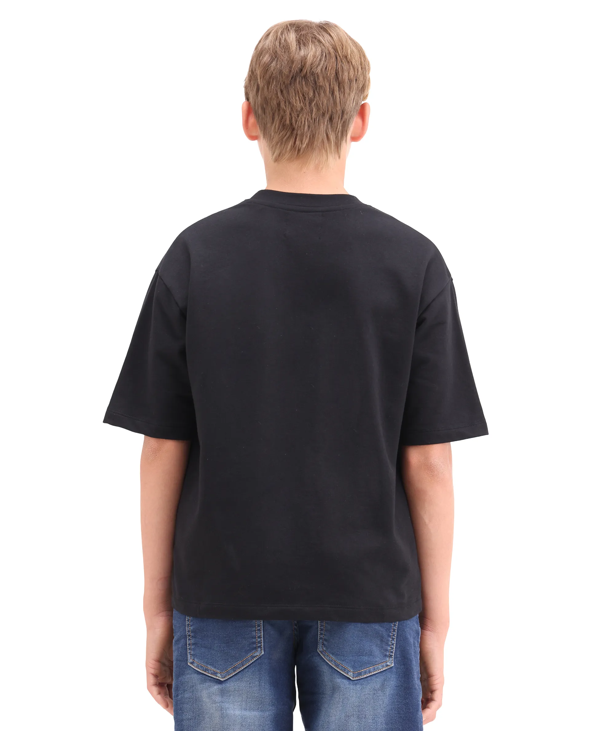 Rare Ones Kids Cubi Black Cotton Pull-On Closure Digital Print Oversized Fit T-Shirt - Image 7