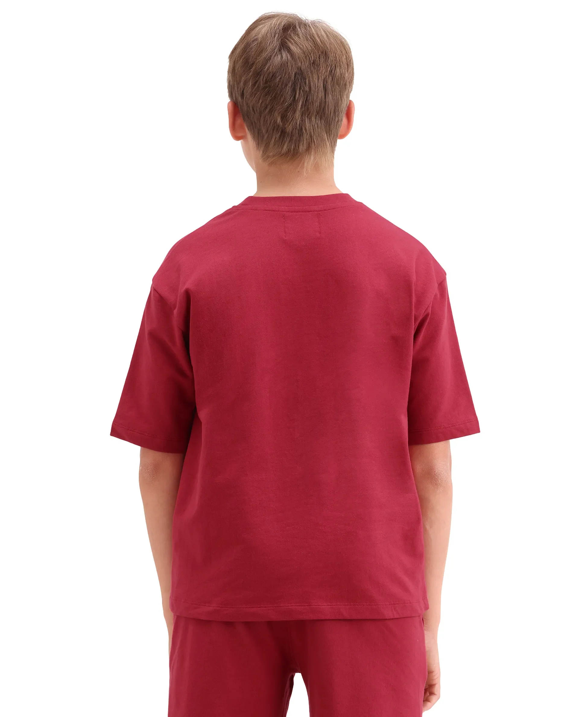 Rare Ones Kids Cubi Red Cotton Pull-On Closure Digital Print Oversized Fit T-Shirt - Image 7