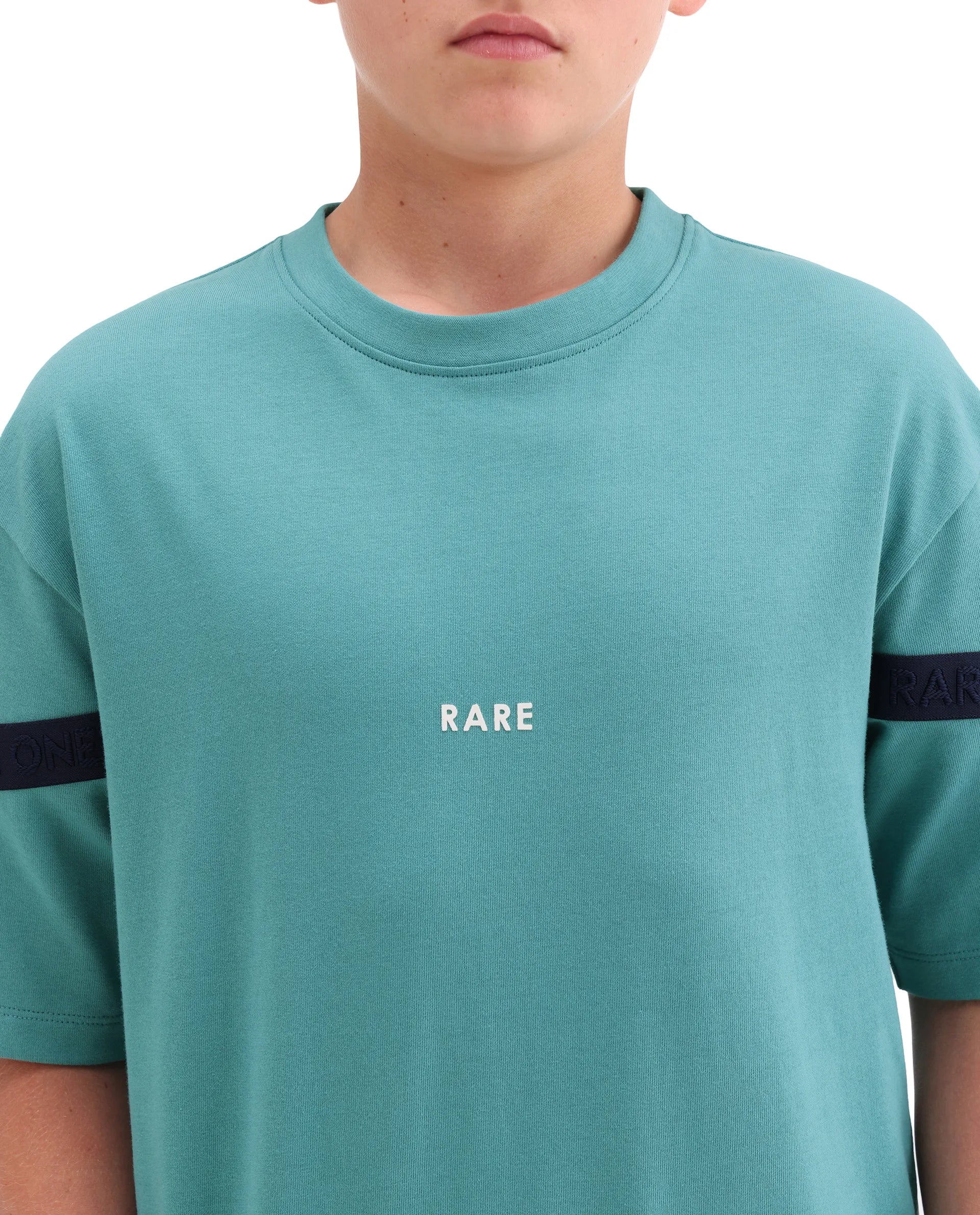 Rare Ones Kids Dream Teal Cotton Fabric Pull-On Closure Badge Applique Oversized Fit T-Shirt - Image 6