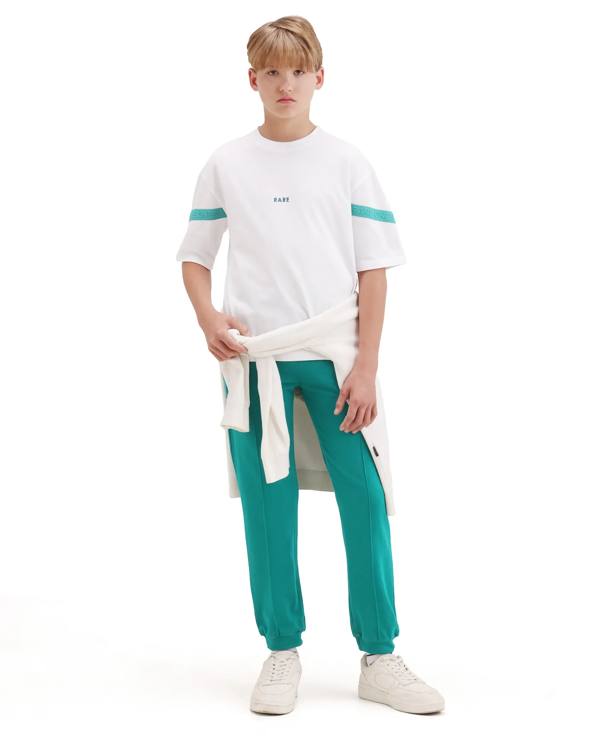 Rare Ones Kids Dream White Cotton Fabric Pull-On Closure Badge Applique Oversized Fit T-Shirt - Image 2