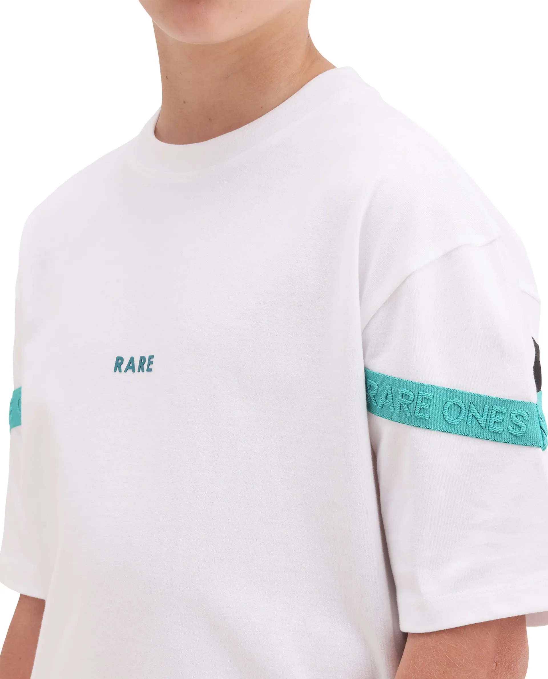 Rare Ones Kids Dream White Cotton Fabric Pull-On Closure Badge Applique Oversized Fit T-Shirt - Image 4