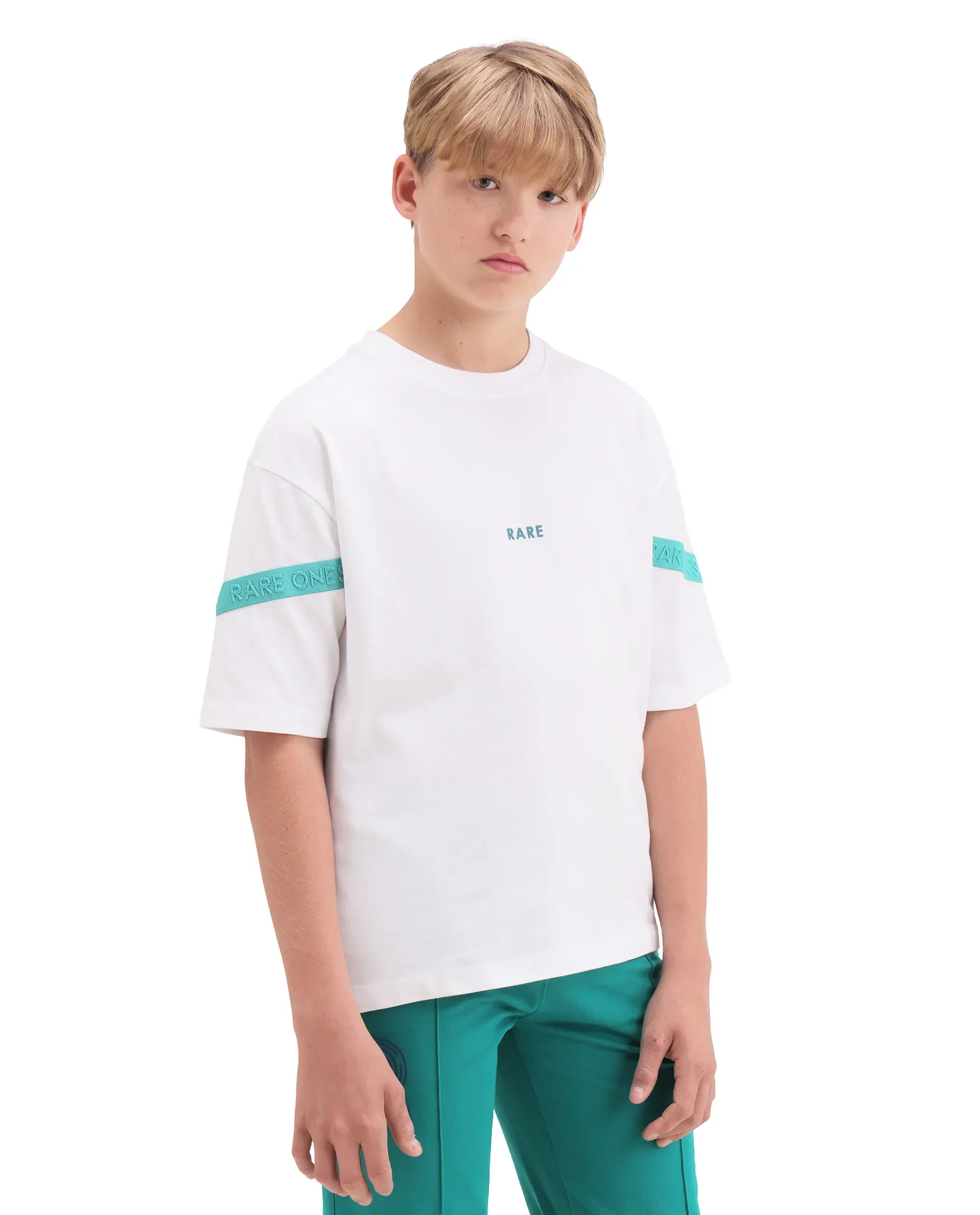 Rare Ones Kids Dream White Cotton Fabric Pull-On Closure Badge Applique Oversized Fit T-Shirt - Image 7