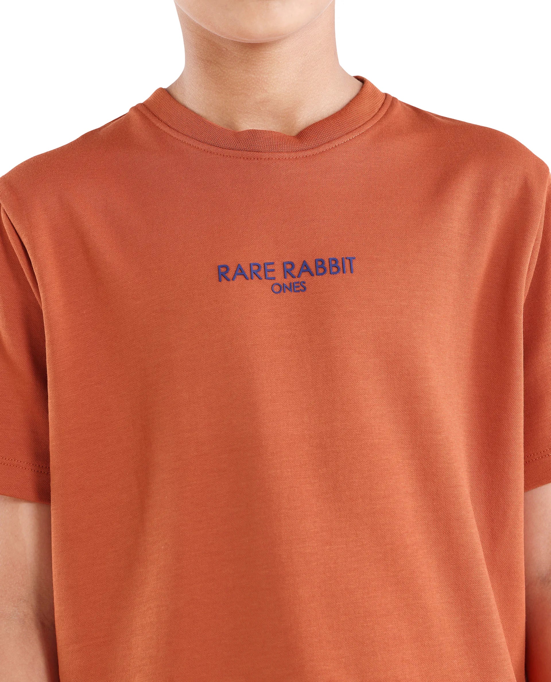 Rare Ones Kids Feg-26 Rust Cotton Blend Pull-On Closure Flock Regular Fit T-Shirt - Image 4