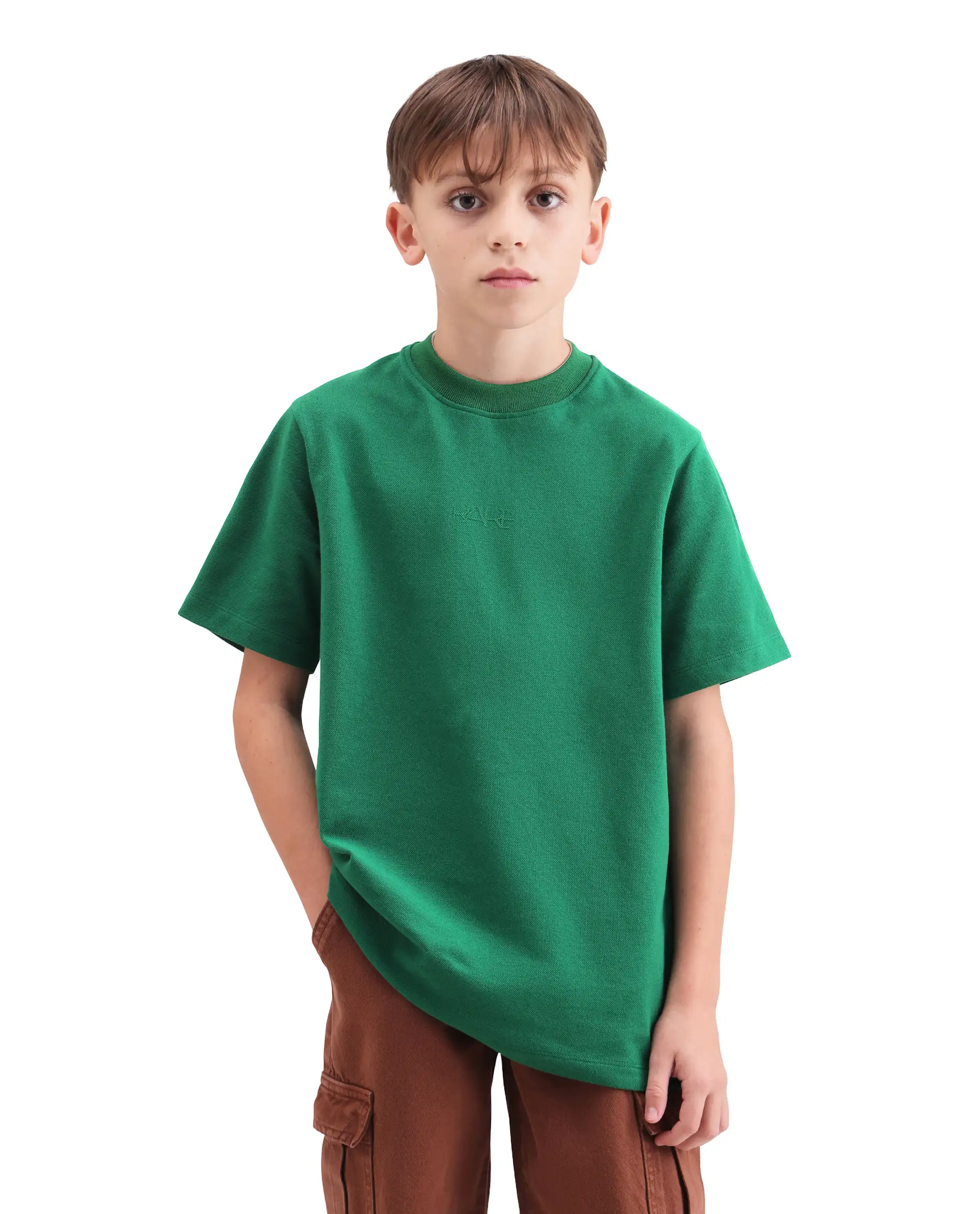 Rare Ones Kids Heros Green Cotton Blend Fabric Pull-On Closure Hd Print Regular Fit T-Shirt - Image 3
