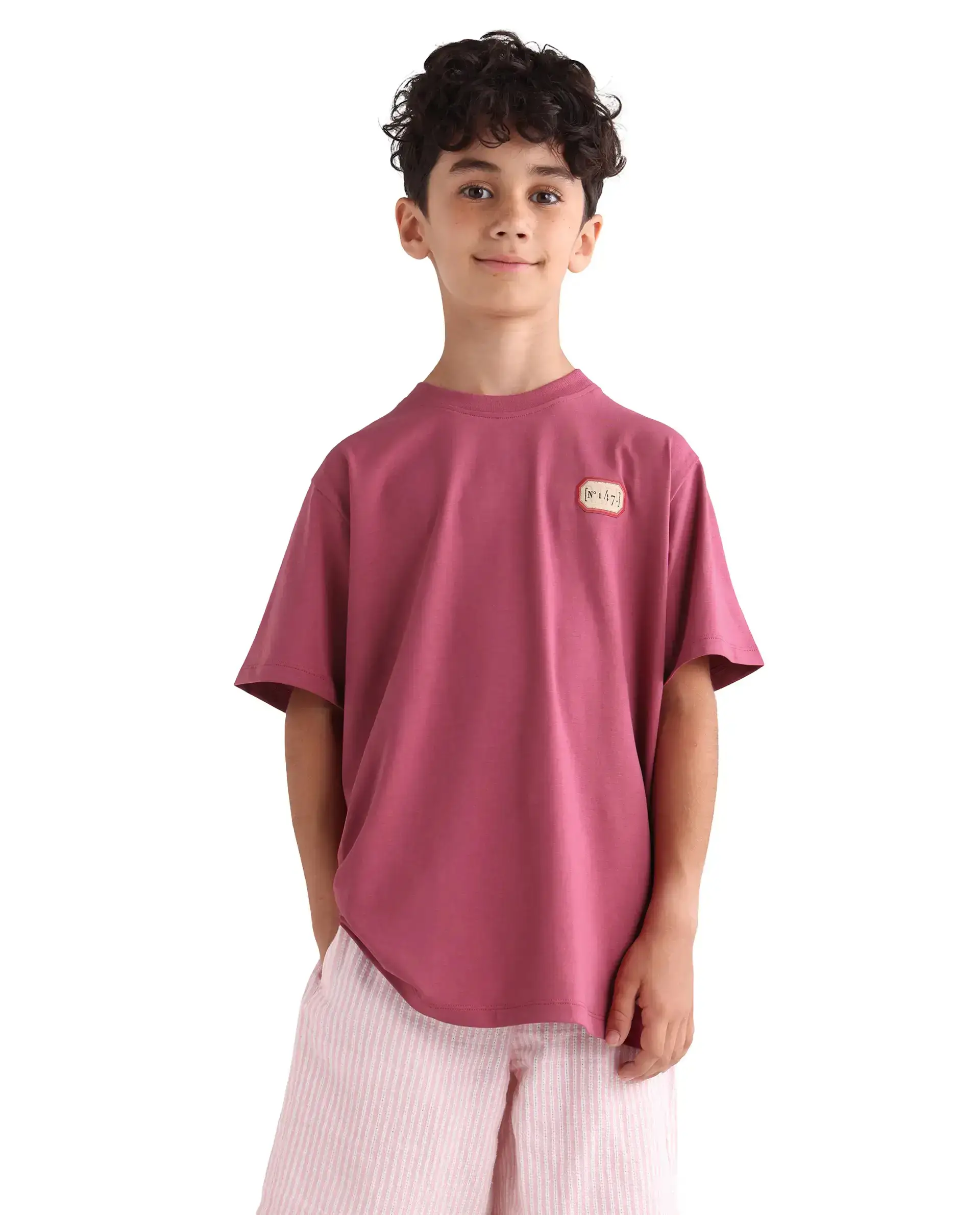 Rare Ones Kids Hirm-K Dark Pink Cotton Blend Fabric Pull-On Closure Regular Fit T-Shirt - Image 3