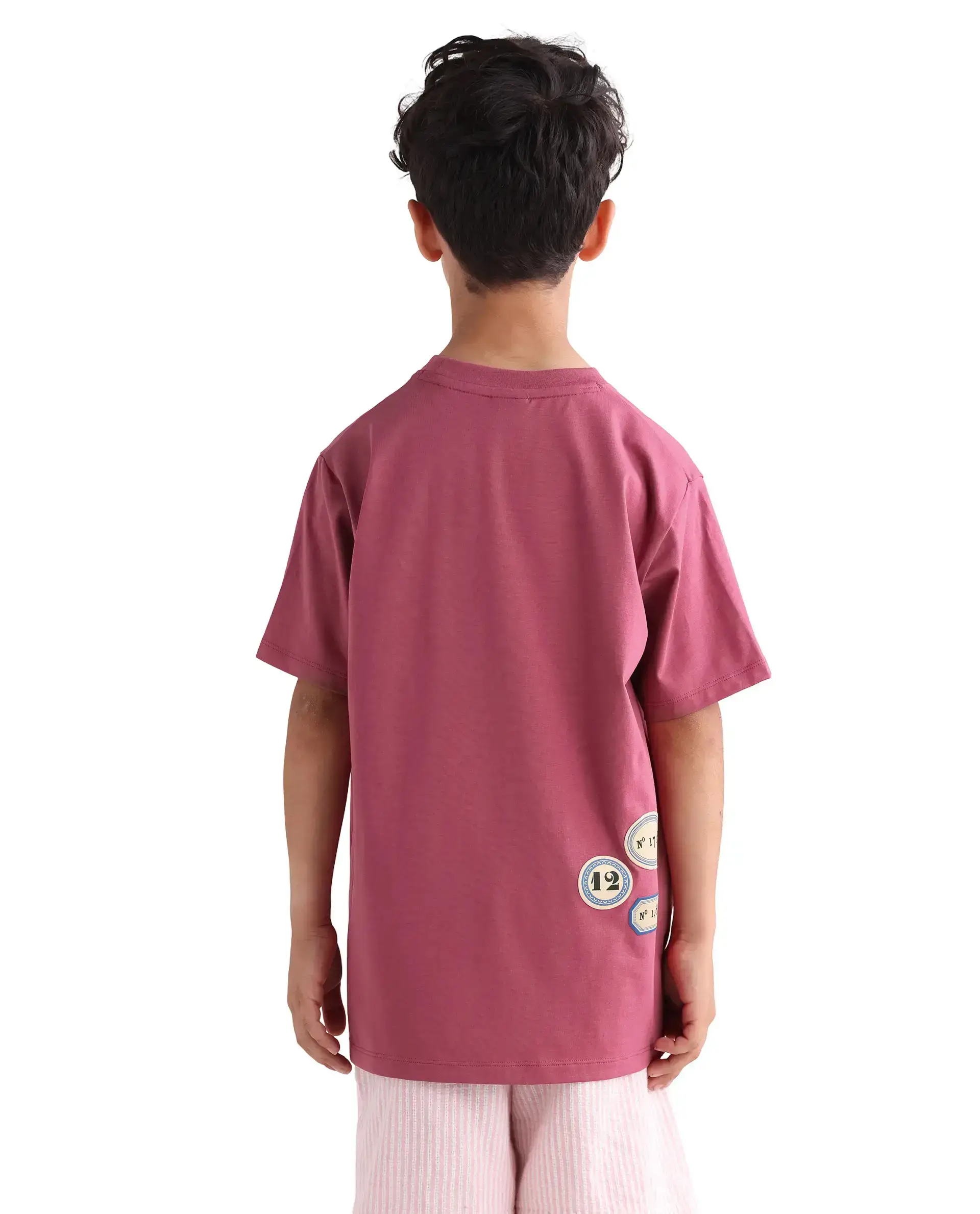 Rare Ones Kids Hirm-K Dark Pink Cotton Blend Fabric Pull-On Closure Regular Fit T-Shirt - Image 7