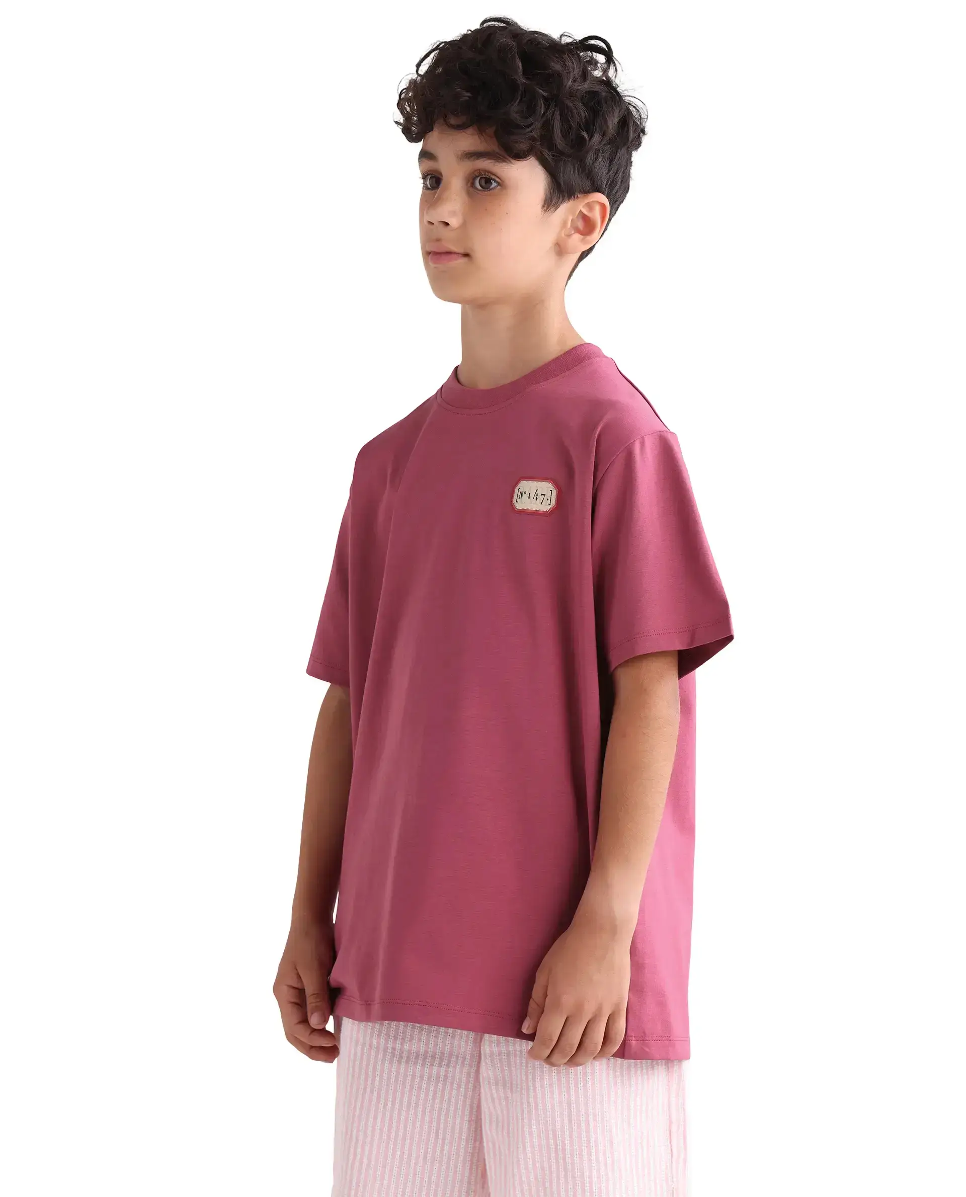 Rare Ones Kids Hirm-K Dark Pink Cotton Blend Fabric Pull-On Closure Regular Fit T-Shirt - Image 8