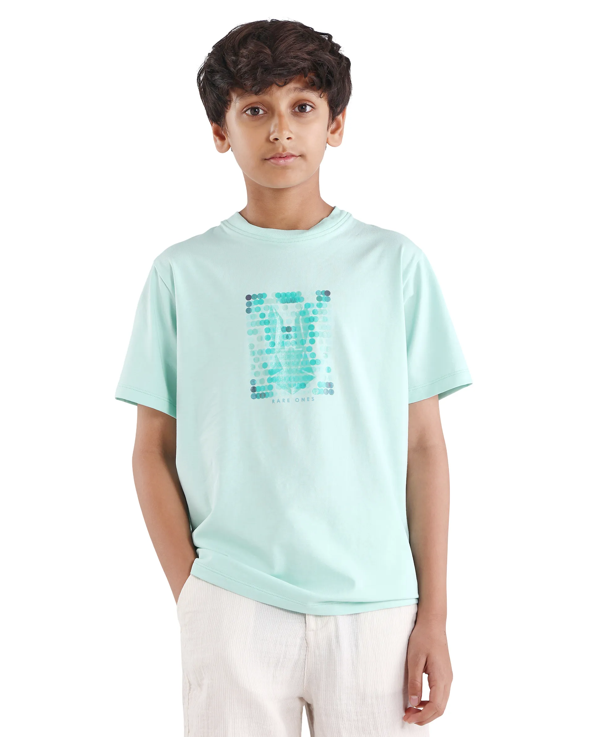 Rare Ones Kids Icy-K Pastel Blue Cotton Blend Pull-On Closure Hd Print Regular Fit T-Shirt - Image 3