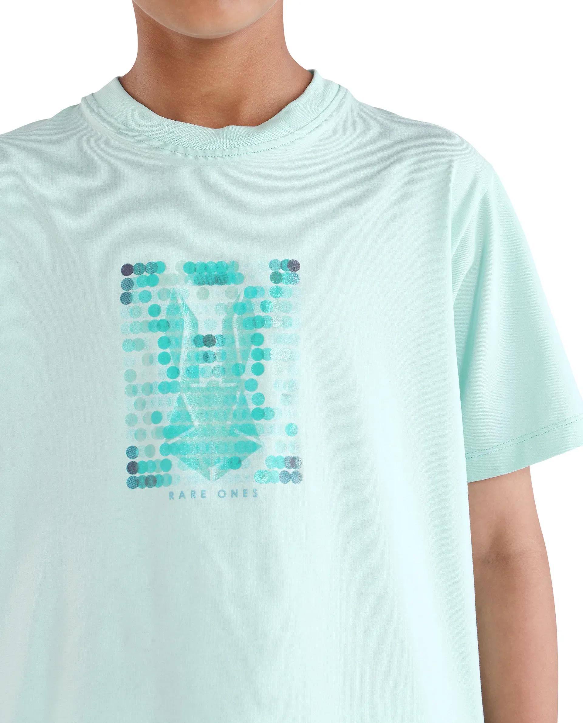 Rare Ones Kids Icy-K Pastel Blue Cotton Blend Pull-On Closure Hd Print Regular Fit T-Shirt - Image 4