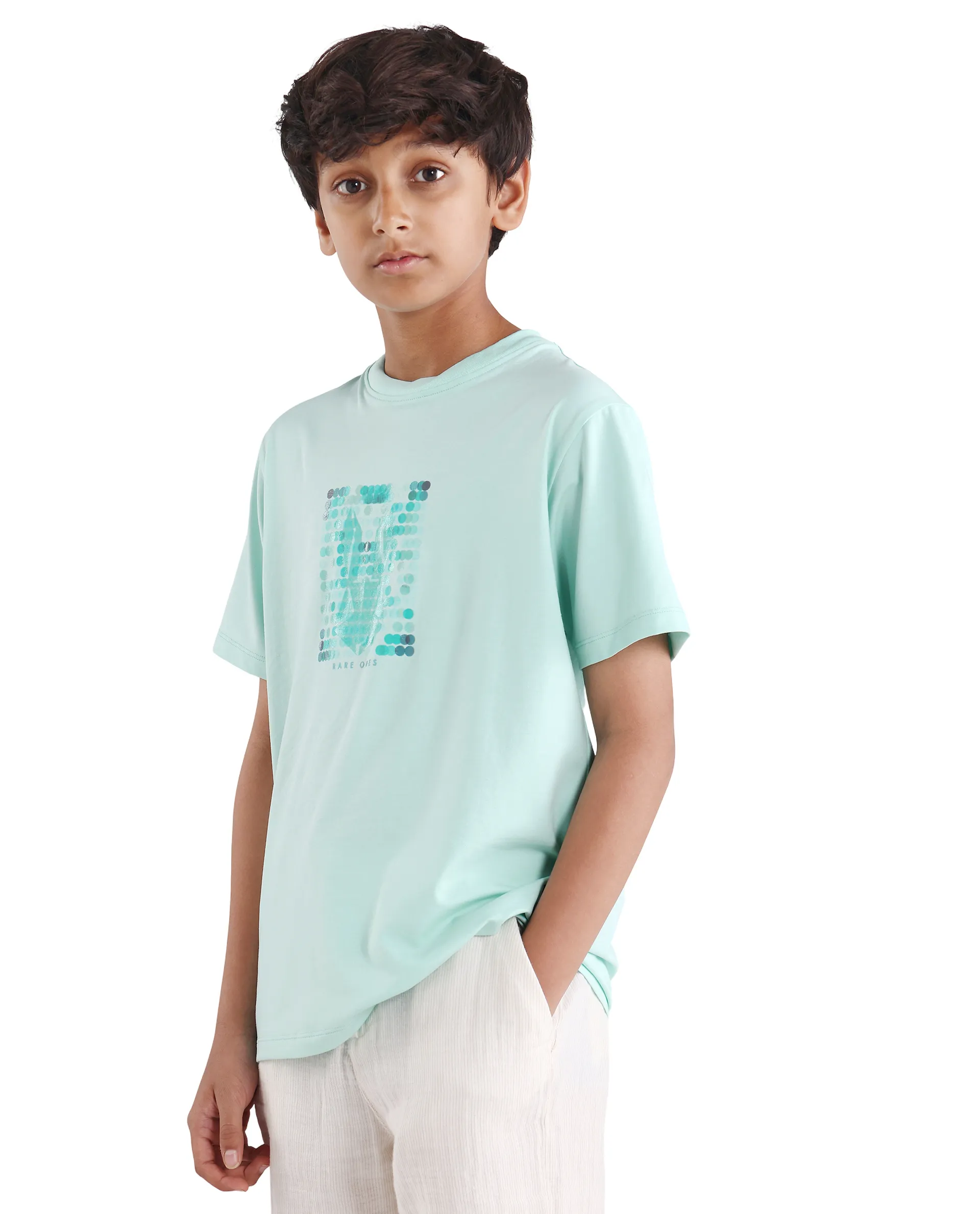 Rare Ones Kids Icy-K Pastel Blue Cotton Blend Pull-On Closure Hd Print Regular Fit T-Shirt - Image 5