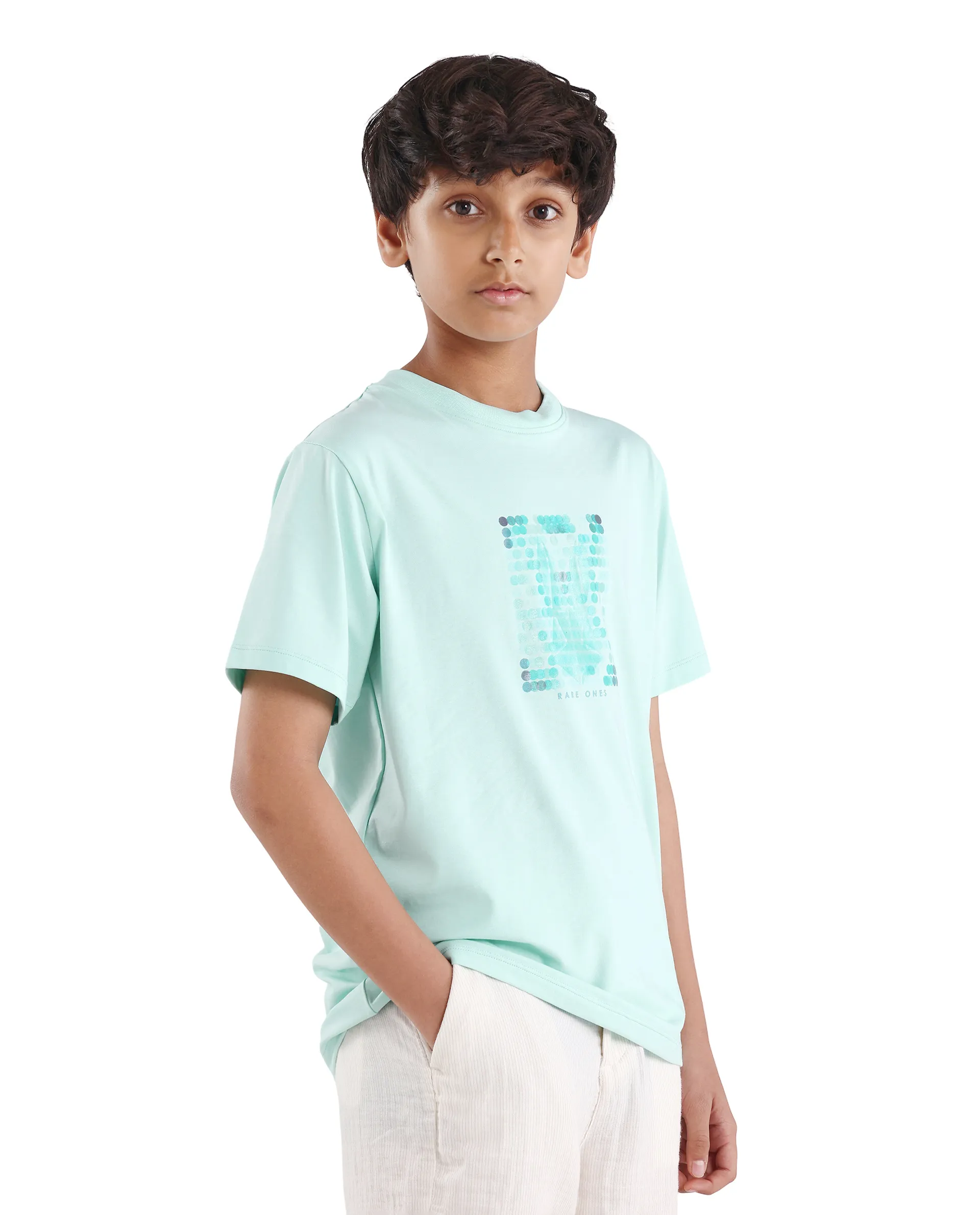 Rare Ones Kids Icy-K Pastel Blue Cotton Blend Pull-On Closure Hd Print Regular Fit T-Shirt - Image 6