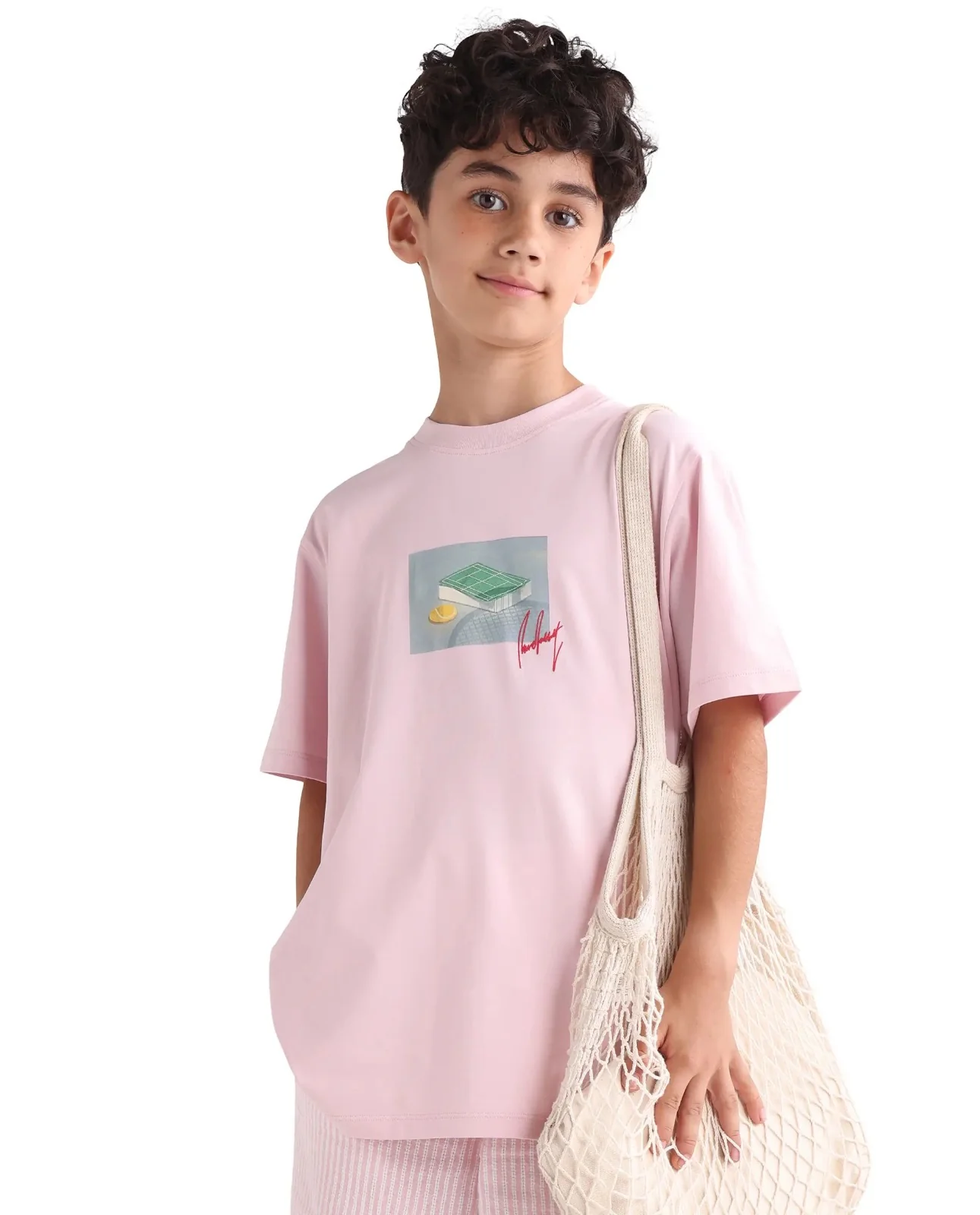 Rare Ones Kids Jacus Light Pink Cotton Blend Fabric Pull-On Closure Regular Fit T-Shirt - Image 4