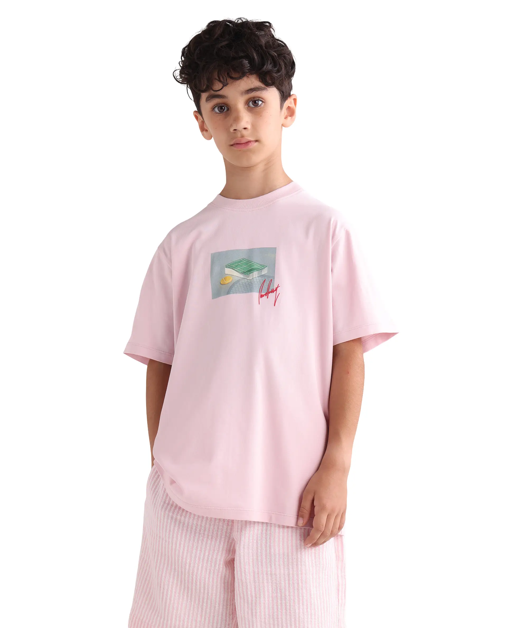 Rare Ones Kids Jacus Light Pink Cotton Blend Fabric Pull-On Closure Regular Fit T-Shirt - Image 6