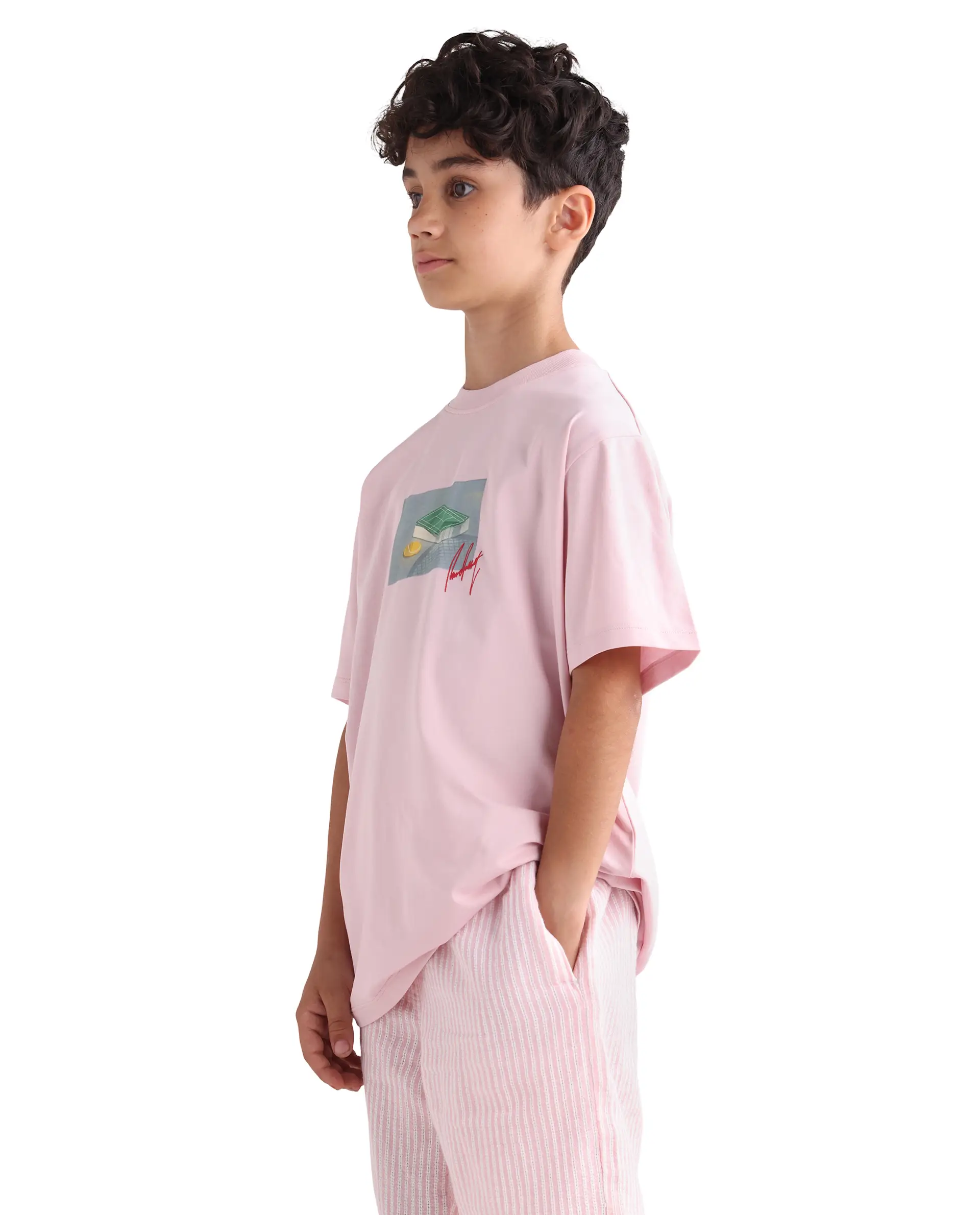 Rare Ones Kids Jacus Light Pink Cotton Blend Fabric Pull-On Closure Regular Fit T-Shirt - Image 8