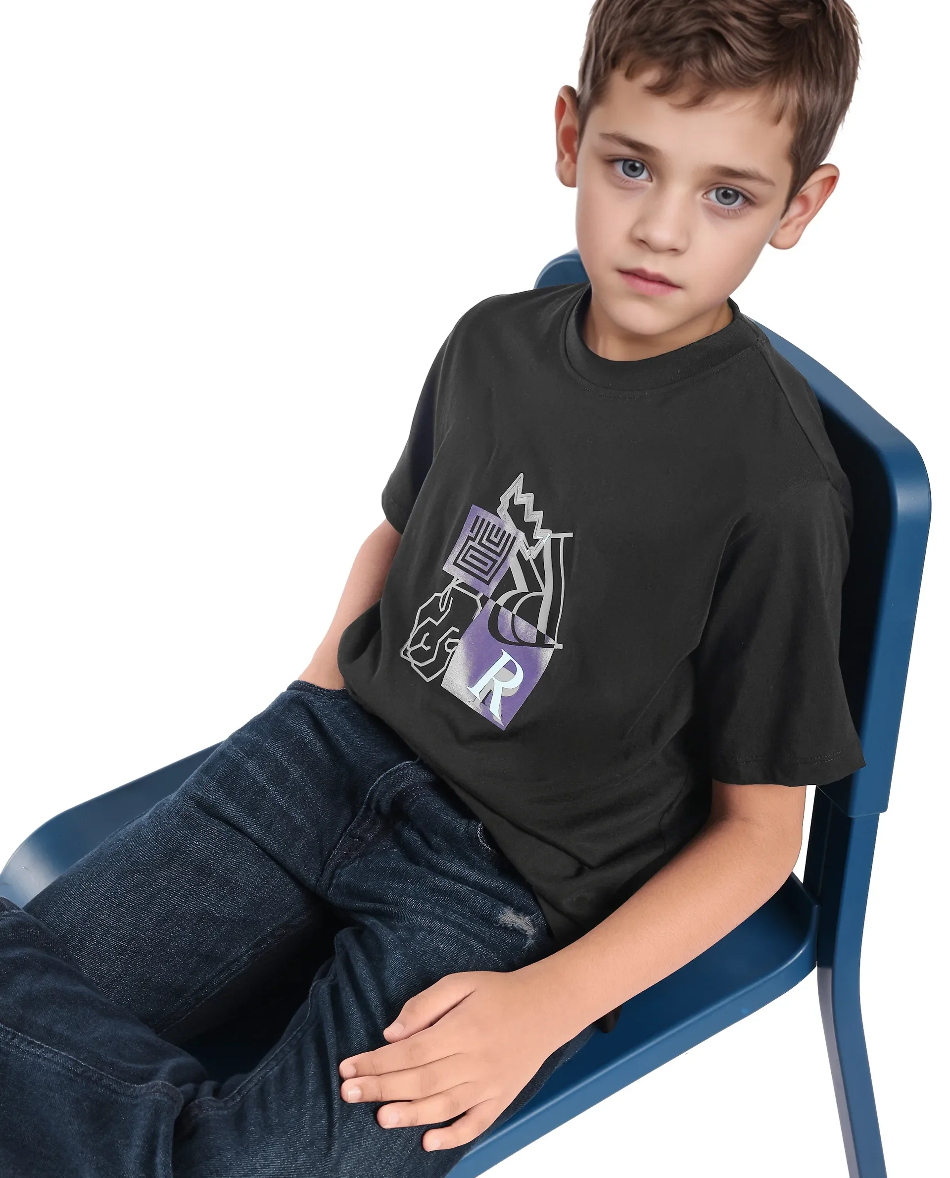 Rare Ones Kids Jolt-K Black Cotton Pull On Hd Print Regular Fit T-Shirt - Image 3