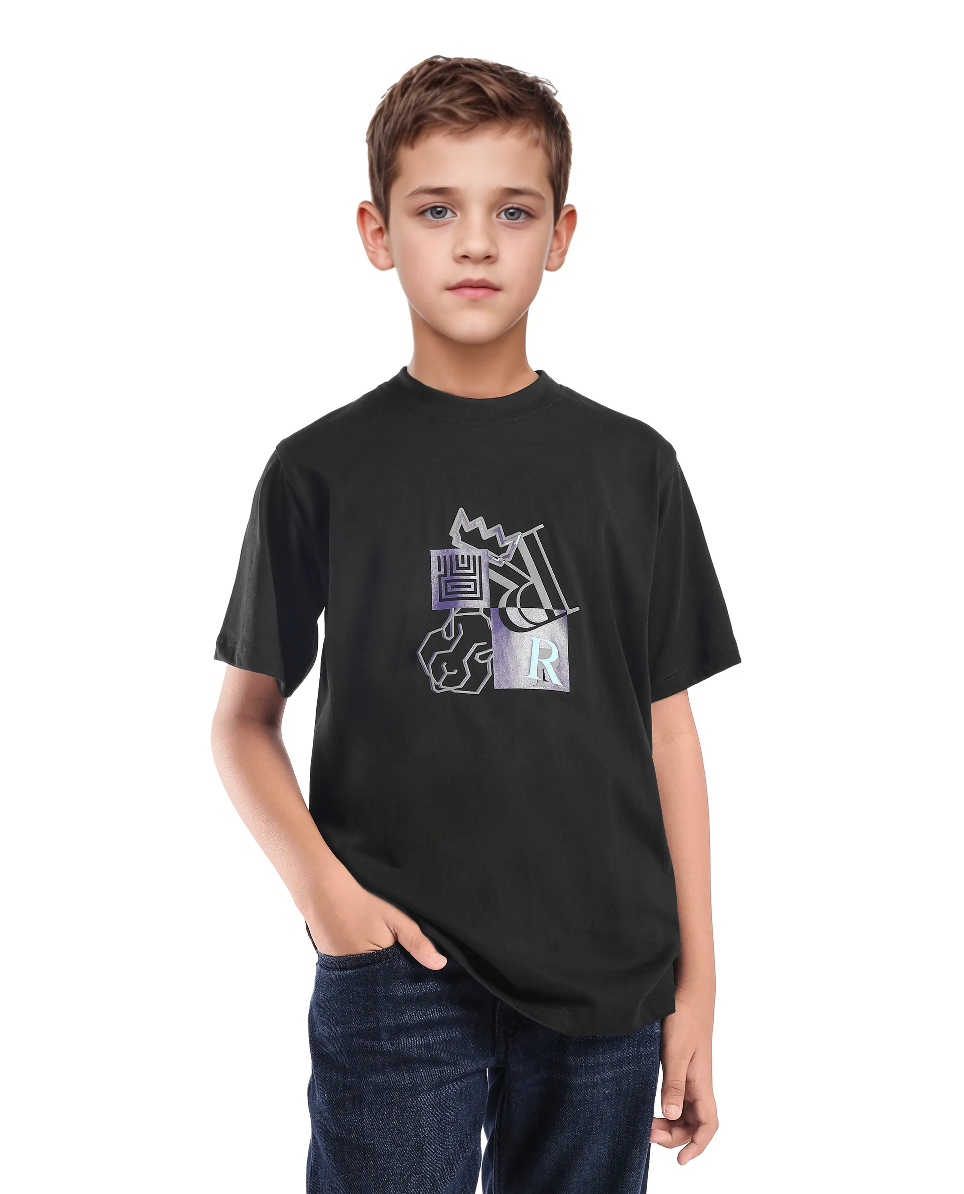 Rare Ones Kids Jolt-K Black Cotton Pull On Hd Print Regular Fit T-Shirt - Image 5