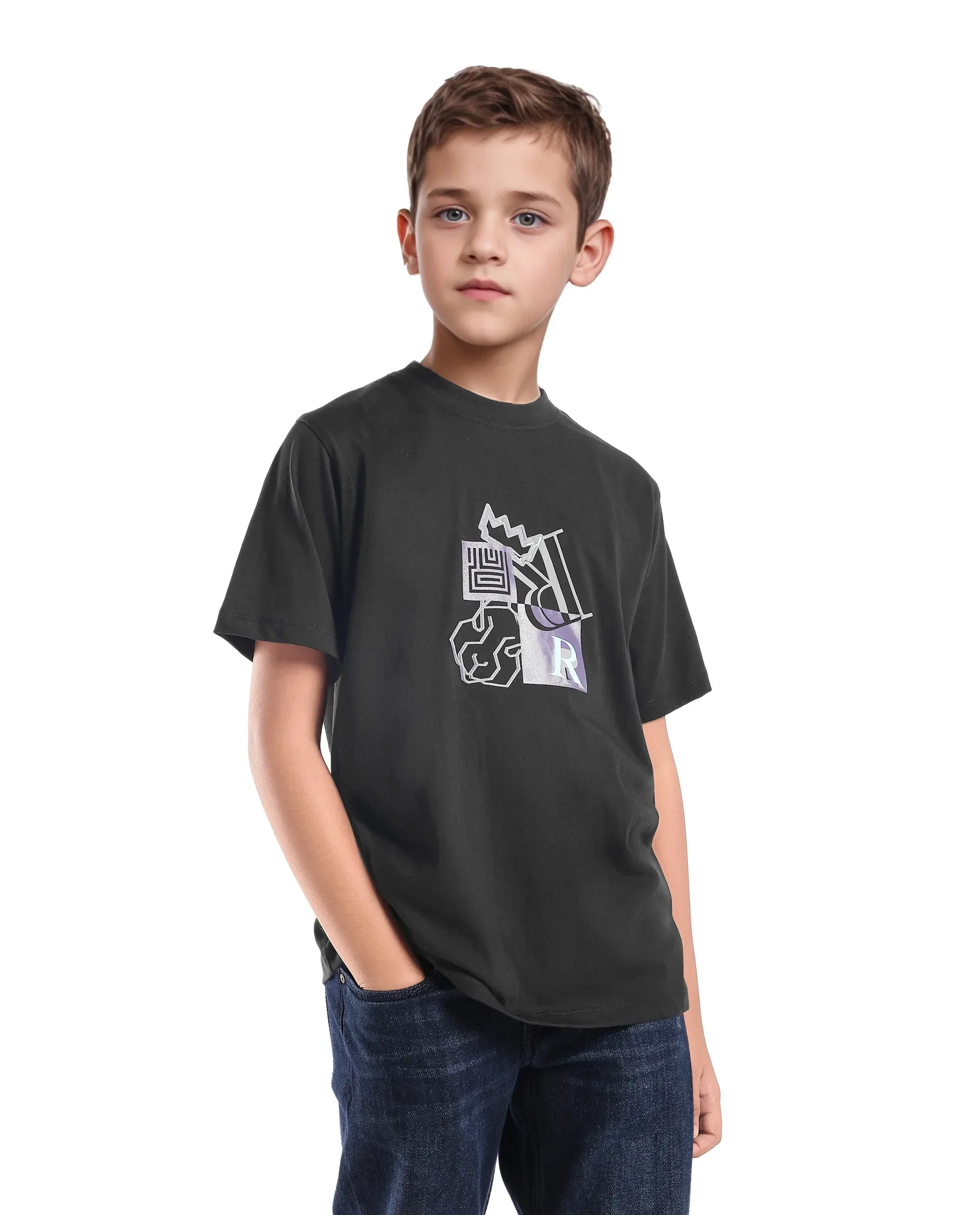 Rare Ones Kids Jolt-K Black Cotton Pull On Hd Print Regular Fit T-Shirt - Image 7