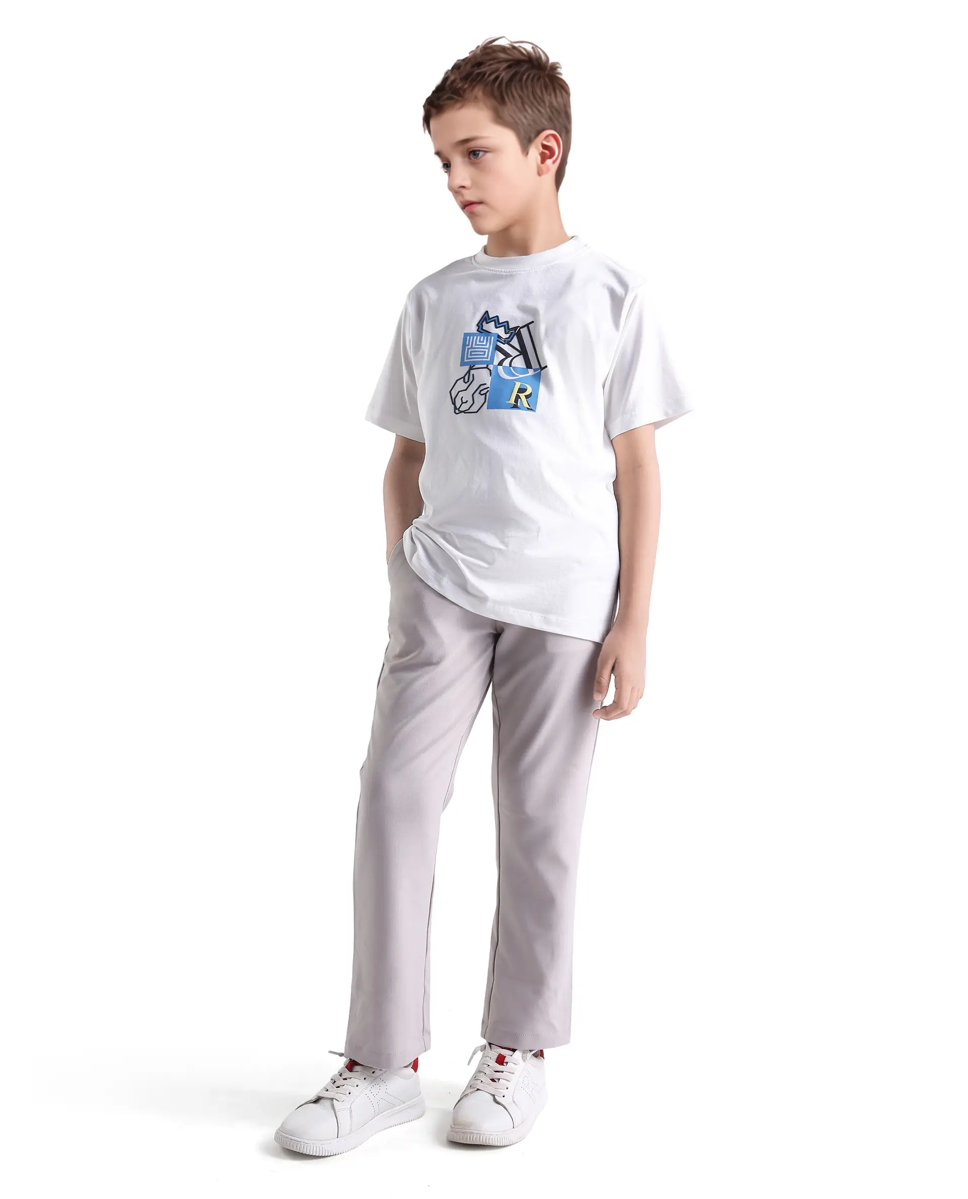 Rare Ones Kids Jolt-K White Cotton Hd Print Regular Fit T-Shirt - Image 2