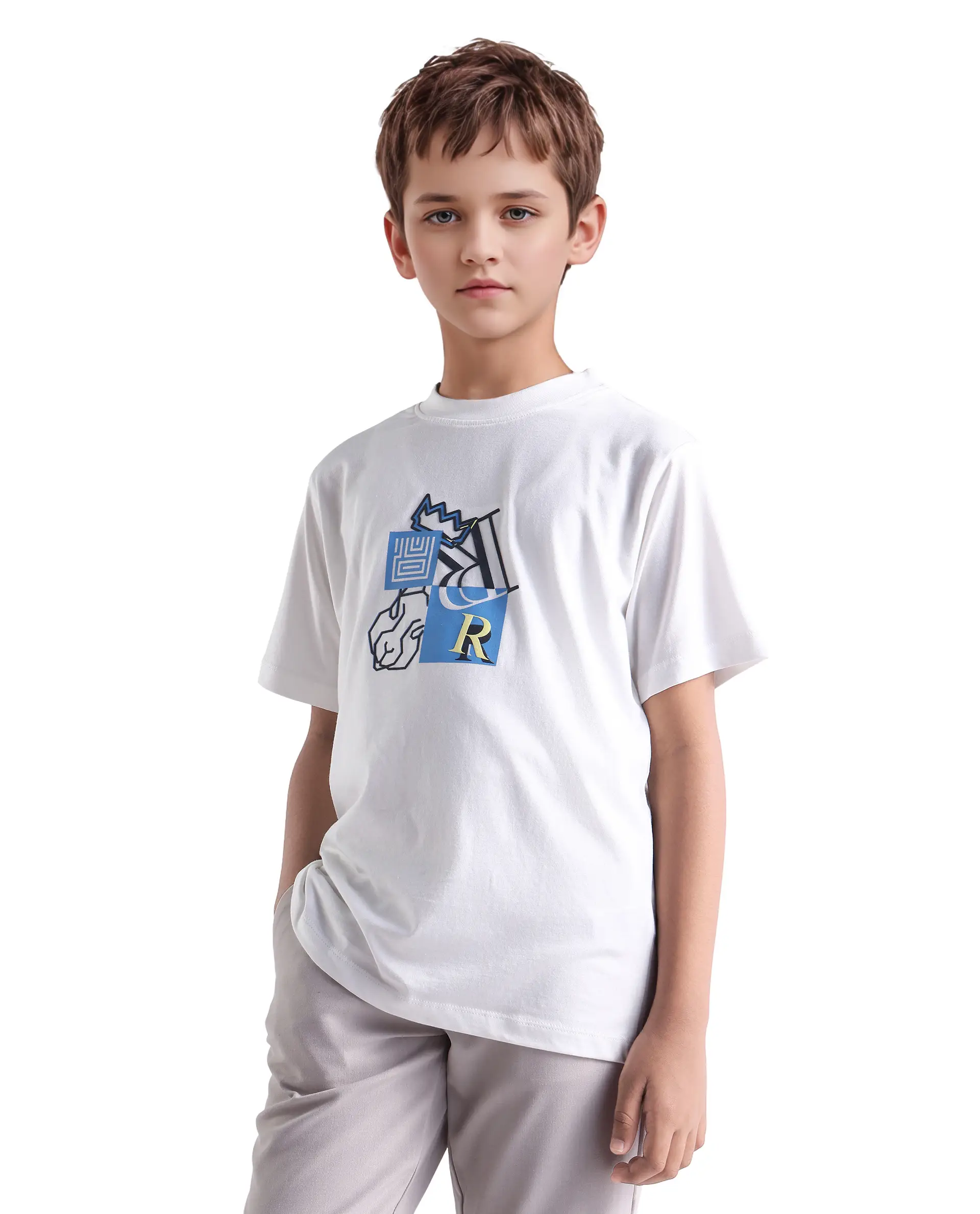 Rare Ones Kids Jolt-K White Cotton Hd Print Regular Fit T-Shirt - Image 6