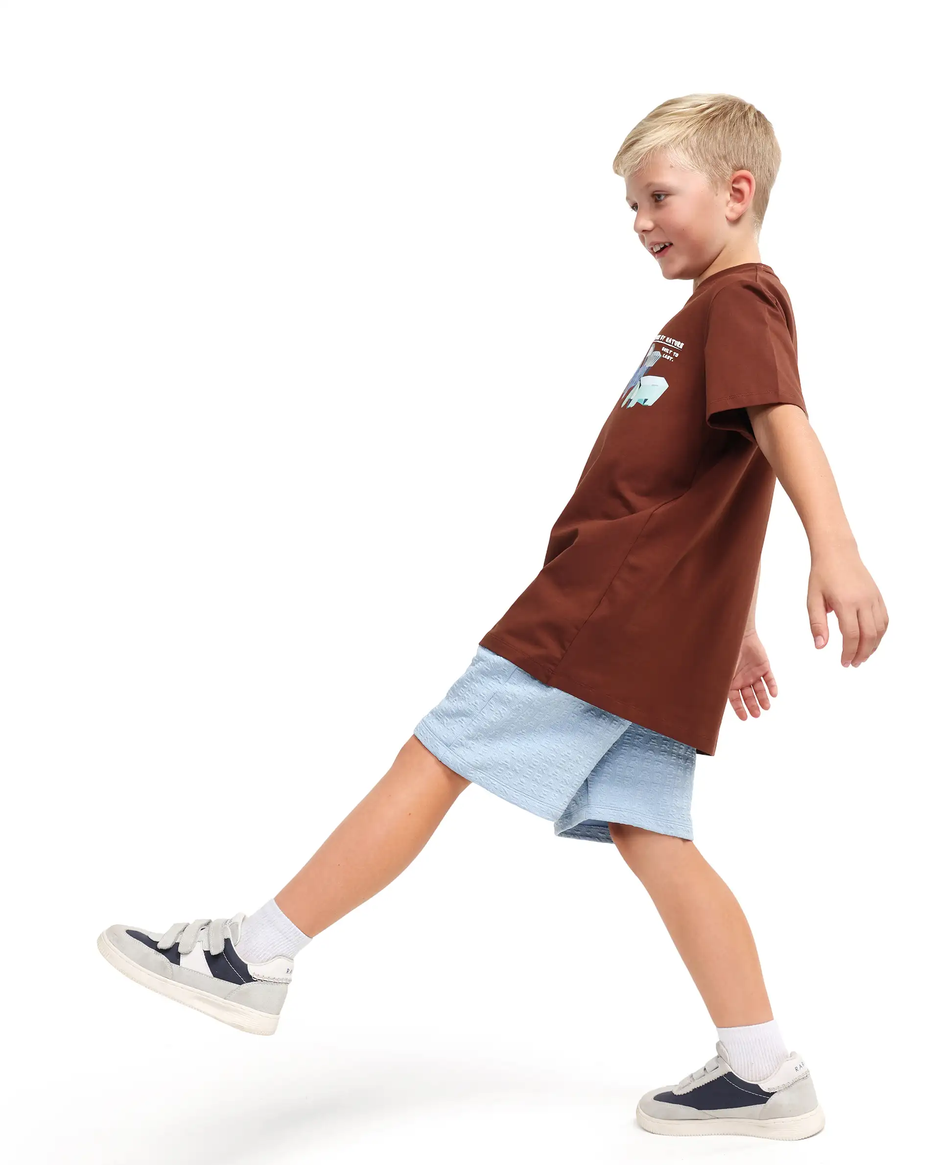 Rare Ones Kids Jonty Dusky Purple Cotton Fabric Pull-On Closure Badge Applique Regular Fit T-Shirt - Image 2