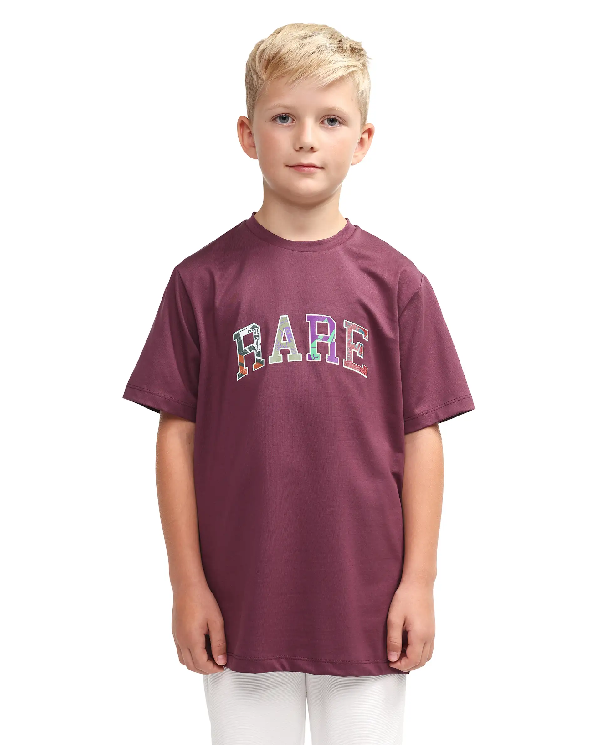 Rare Ones Kids Jonty Dusky Purple Cotton Fabric Pull-On Closure Badge Applique Regular Fit T-Shirt - Image 4