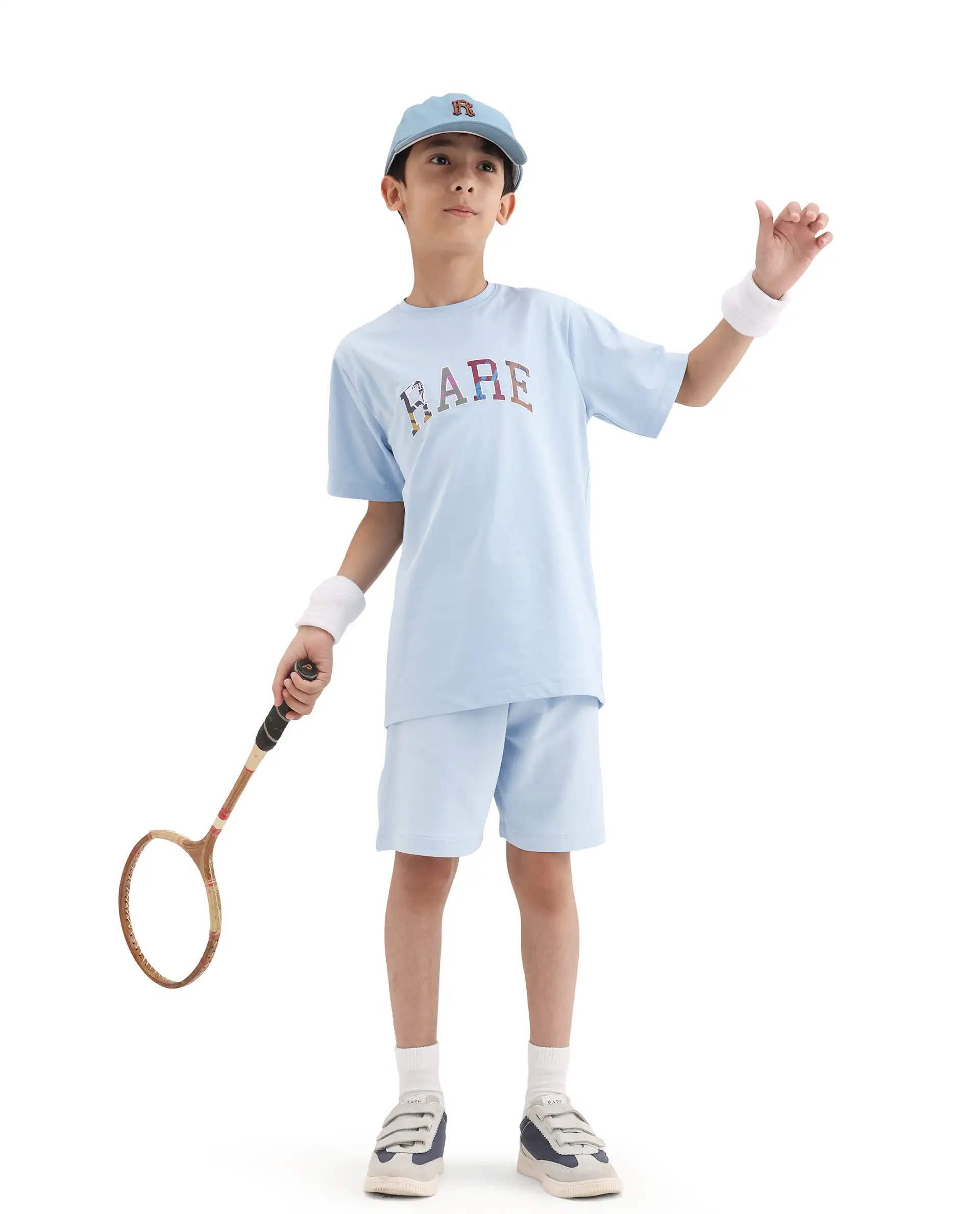 Rare Ones Kids Jonty Pastel Blue Cotton Fabric Pull-On Closure Badge Applique Regular Fit T-Shirt - Image 4