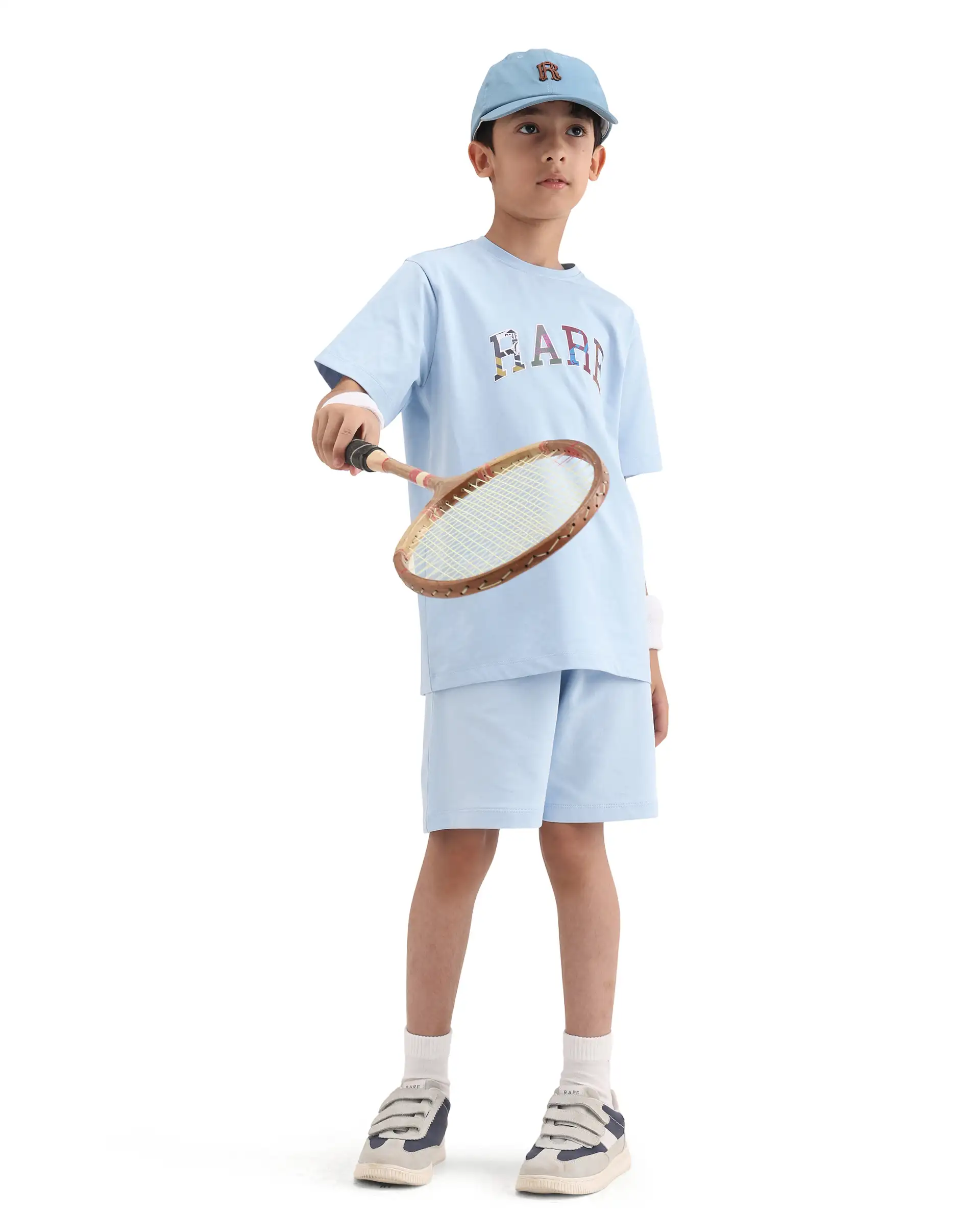 Rare Ones Kids Jonty Pastel Blue Cotton Fabric Pull-On Closure Badge Applique Regular Fit T-Shirt - Image 7