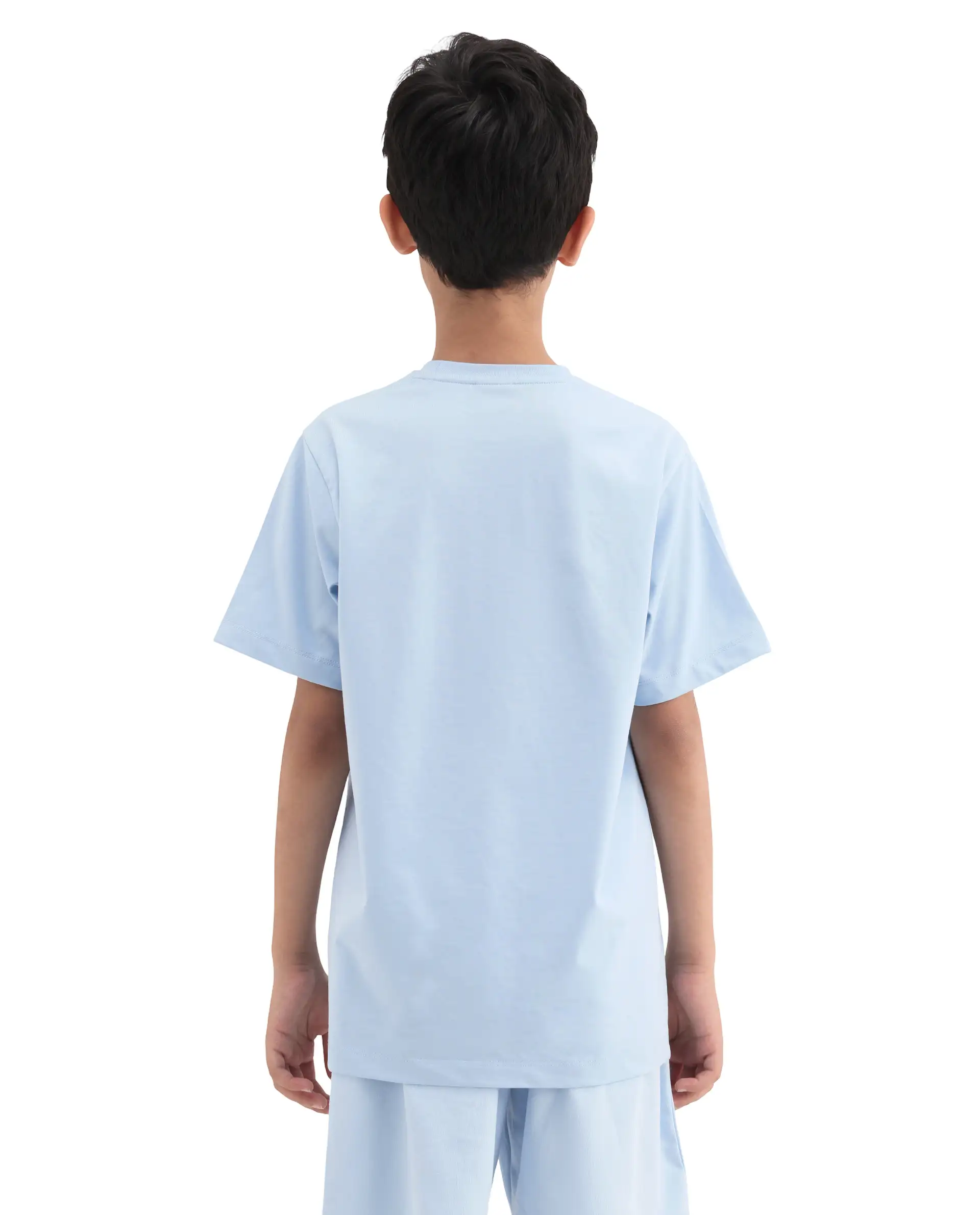 Rare Ones Kids Jonty Pastel Blue Cotton Fabric Pull-On Closure Badge Applique Regular Fit T-Shirt - Image 8