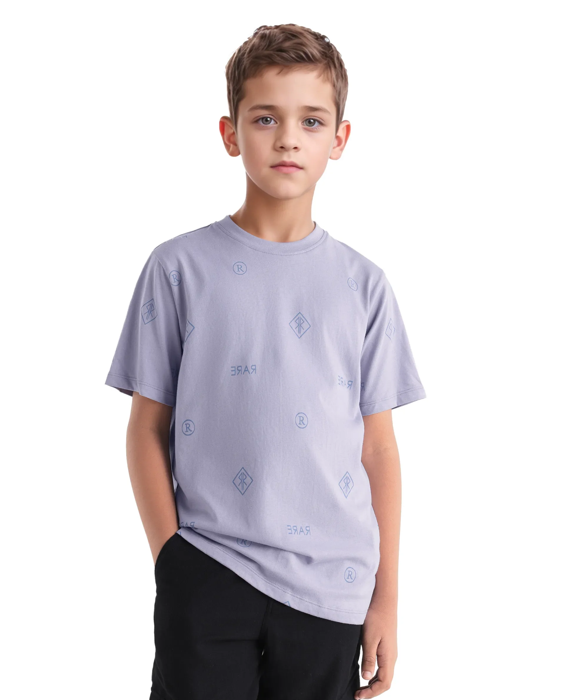 Rare Ones Kids Joon Light Purple Cotton All Over Print Pull On Closure Regular Fit T-Shirt - Image 3
