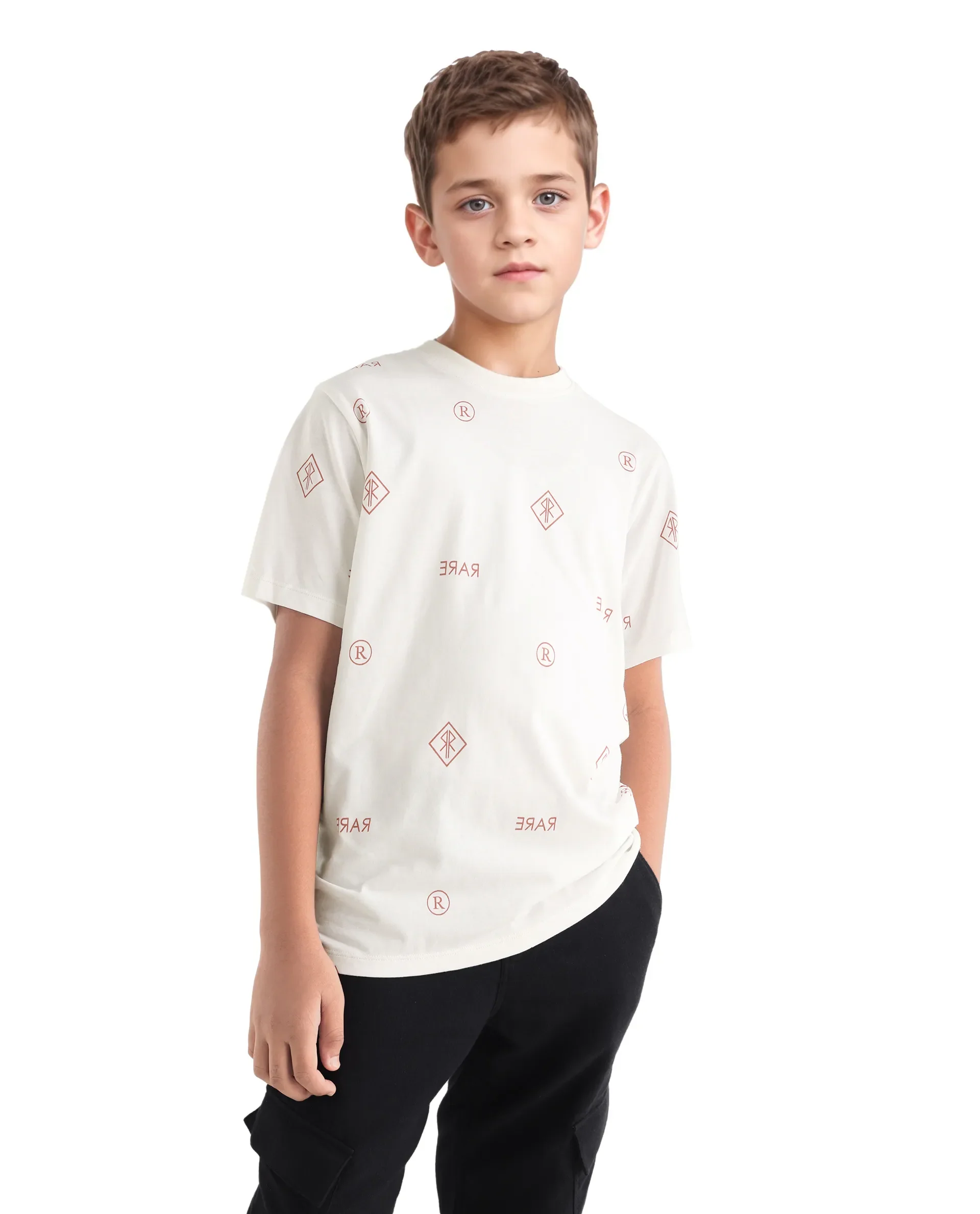 Rare Ones Kids Joon Off White Cotton All Over Print Pull On Closure Regular Fit T-Shirt - Image 4