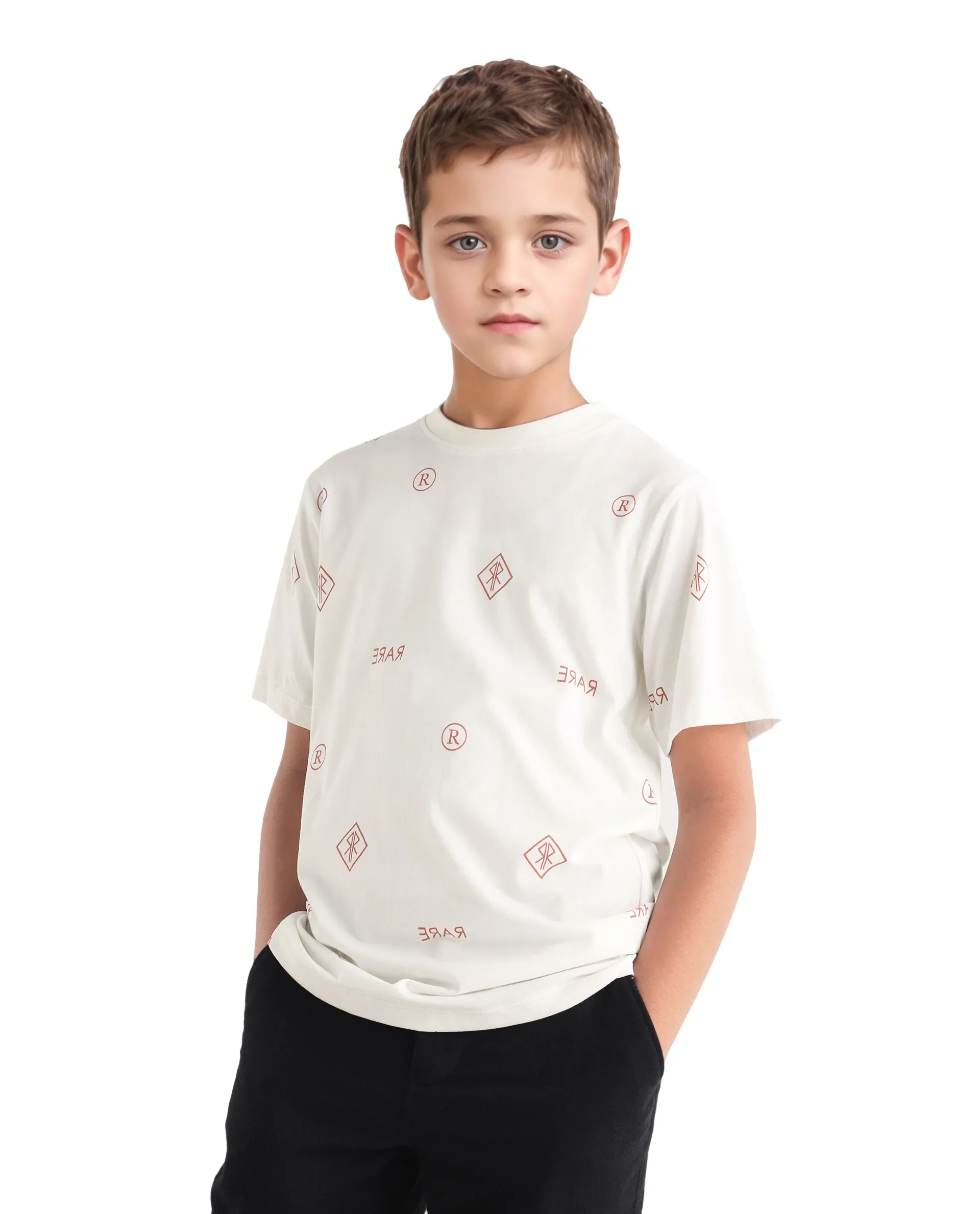 Rare Ones Kids Joon Off White Cotton All Over Print Pull On Closure Regular Fit T-Shirt - Image 5
